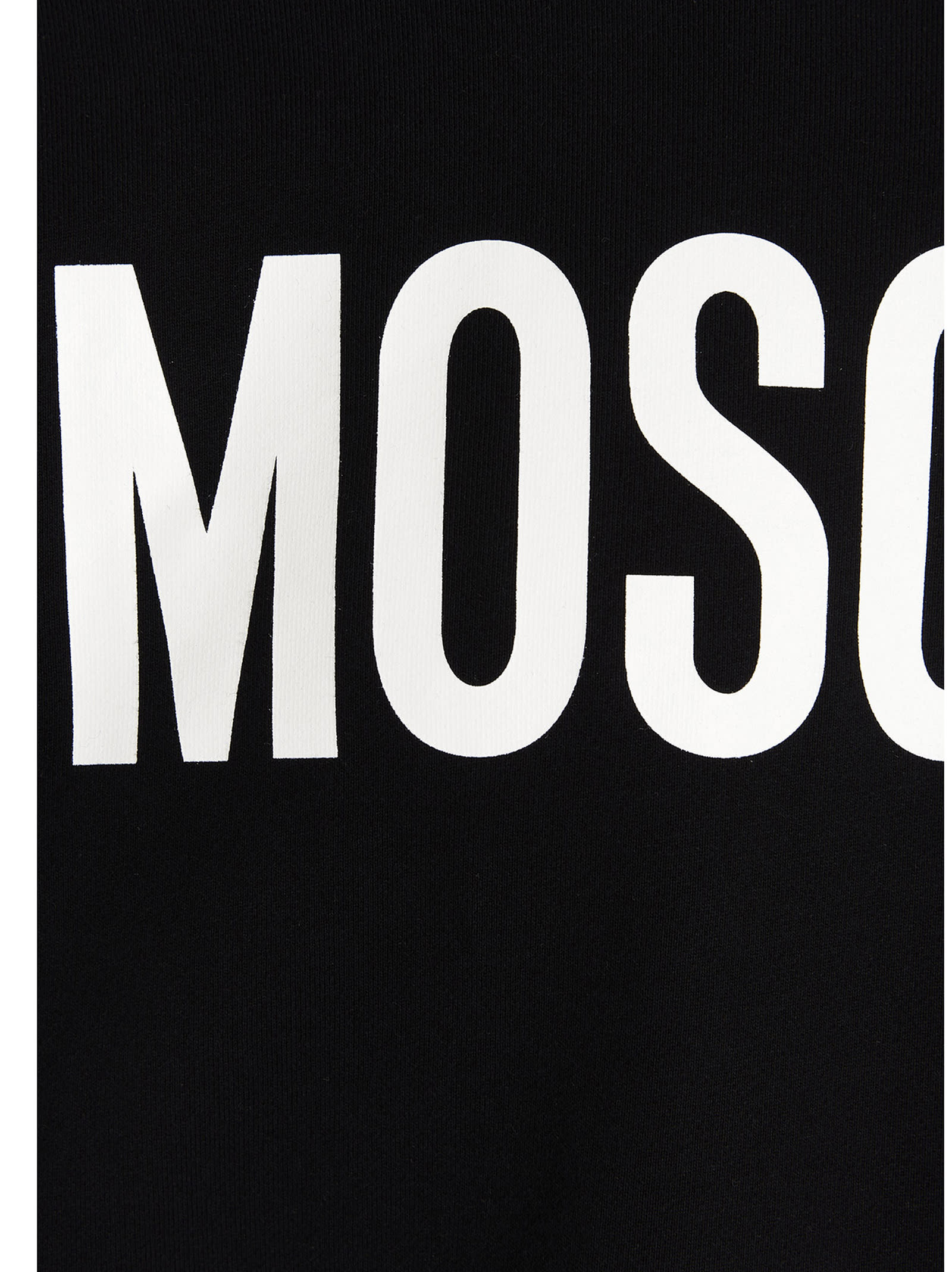 Shop Moschino Label Sweatshirt In White/black