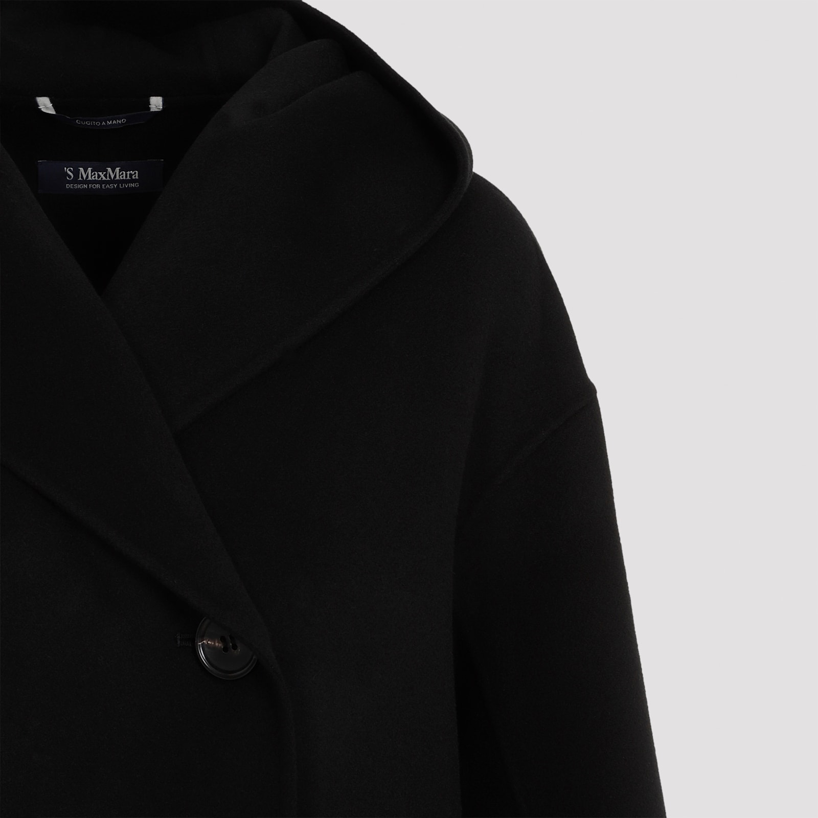 Shop 's Max Mara Favola Hoodie Coat In Nero