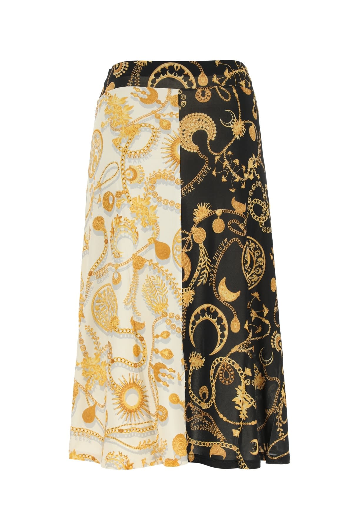 Marine Serre Ornament Jewellery-print Midi Skirt In Multicolor