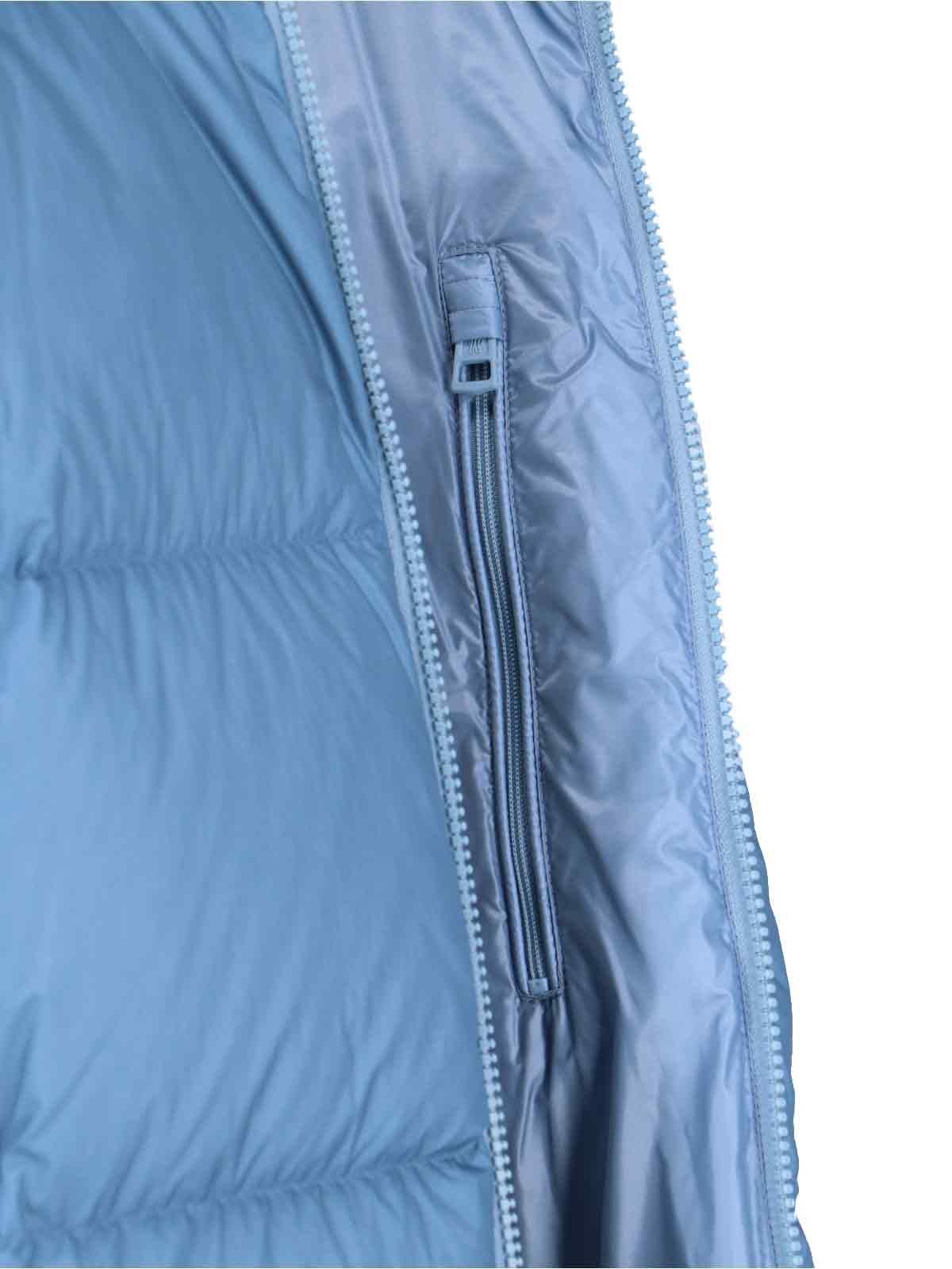 Shop Moncler Citala High Neck Cropped Down Jacket In Clear Blue