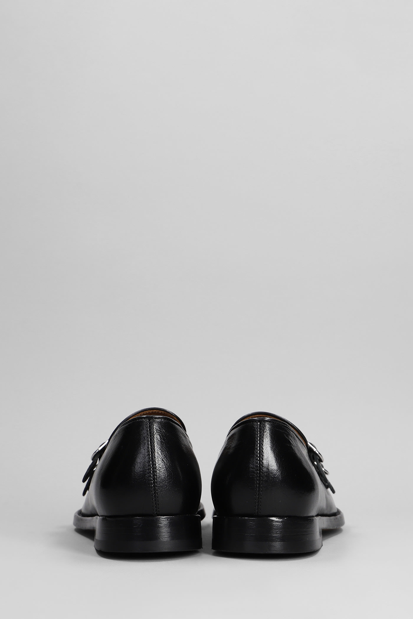 Shop Green George Loafers In Black Leather
