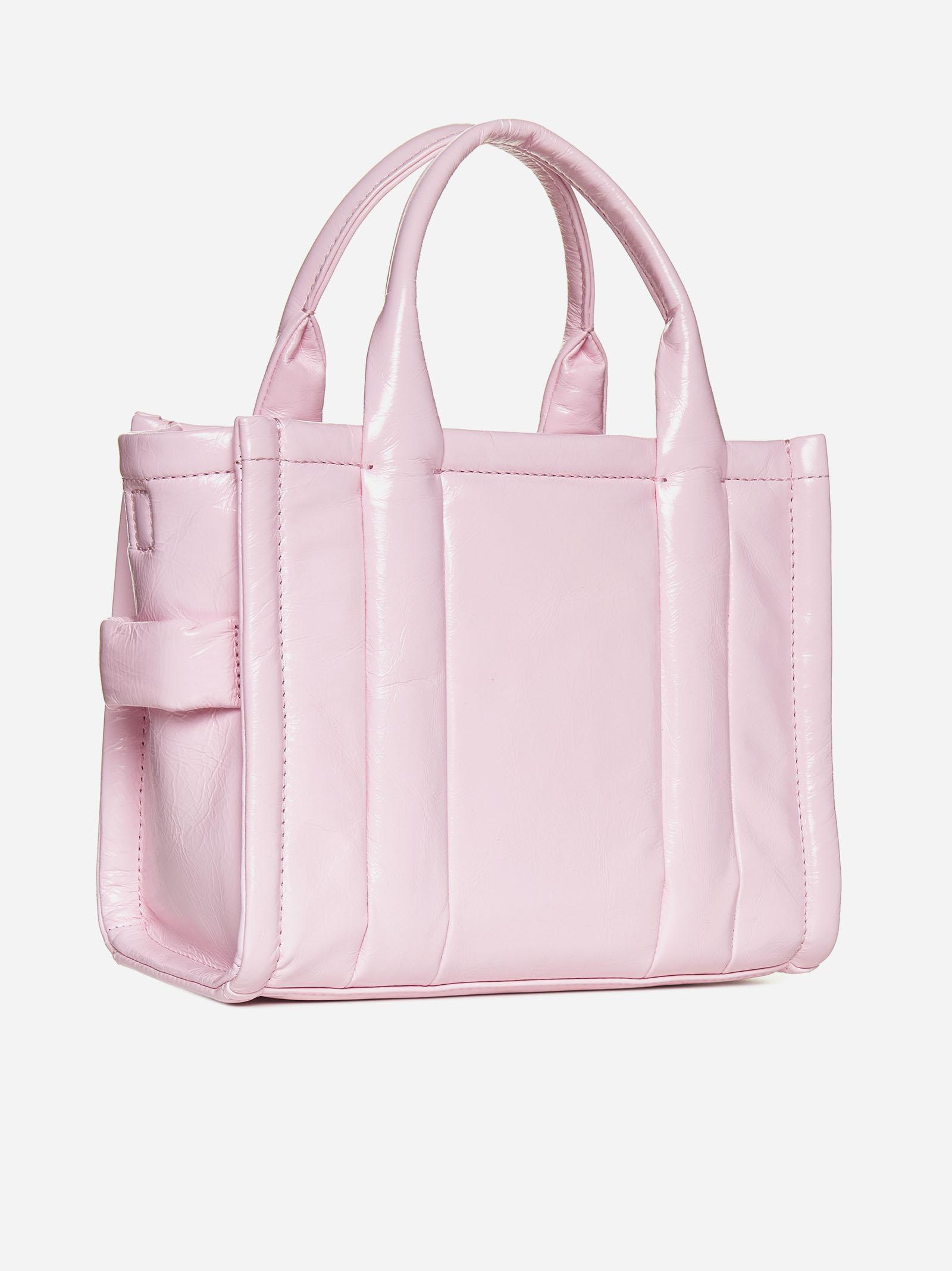 Shop Marc Jacobs The Mini Tote Leather Bag In Pink