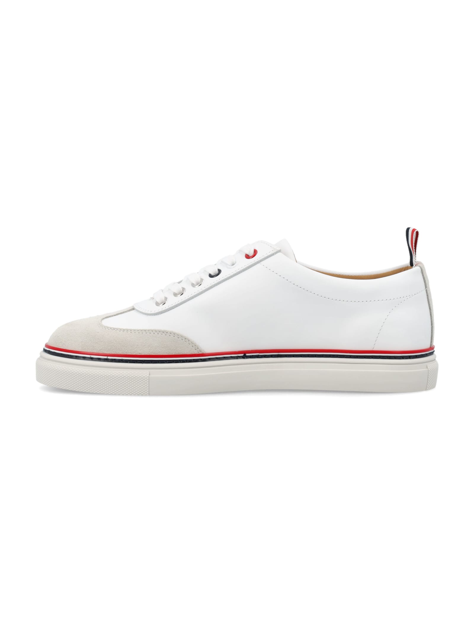 Thom Browne Low-top Leather Sneakers In White