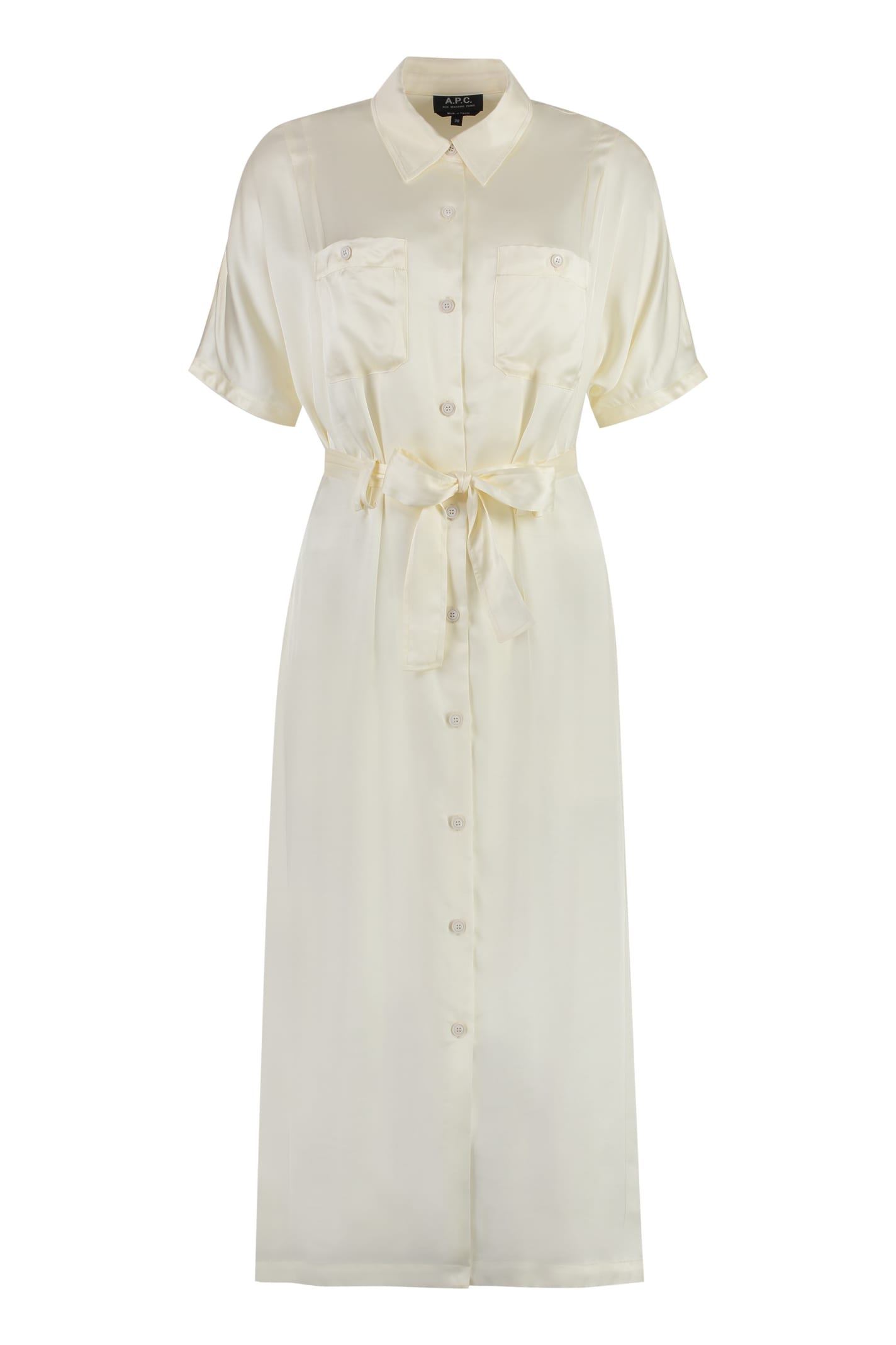 A.p.c. New Drew Shirtdress In Ivory