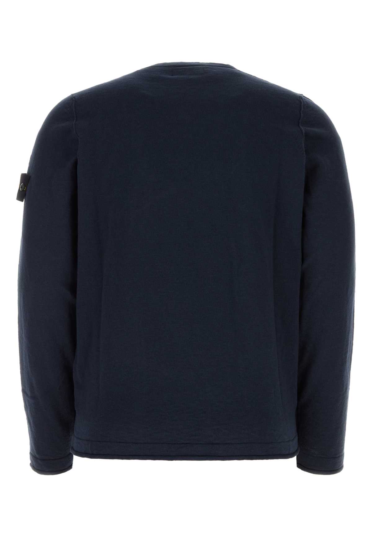 Shop Stone Island Midnight Blue Cotton Blend Sweater