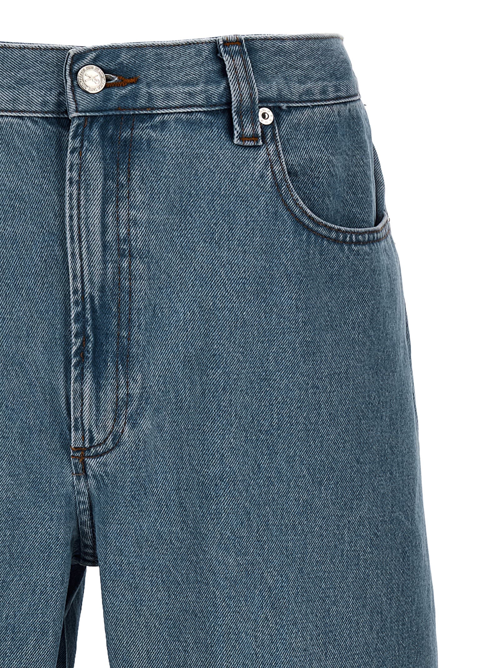 Shop Apc Relaxed Raw Edge Jeans In Denim