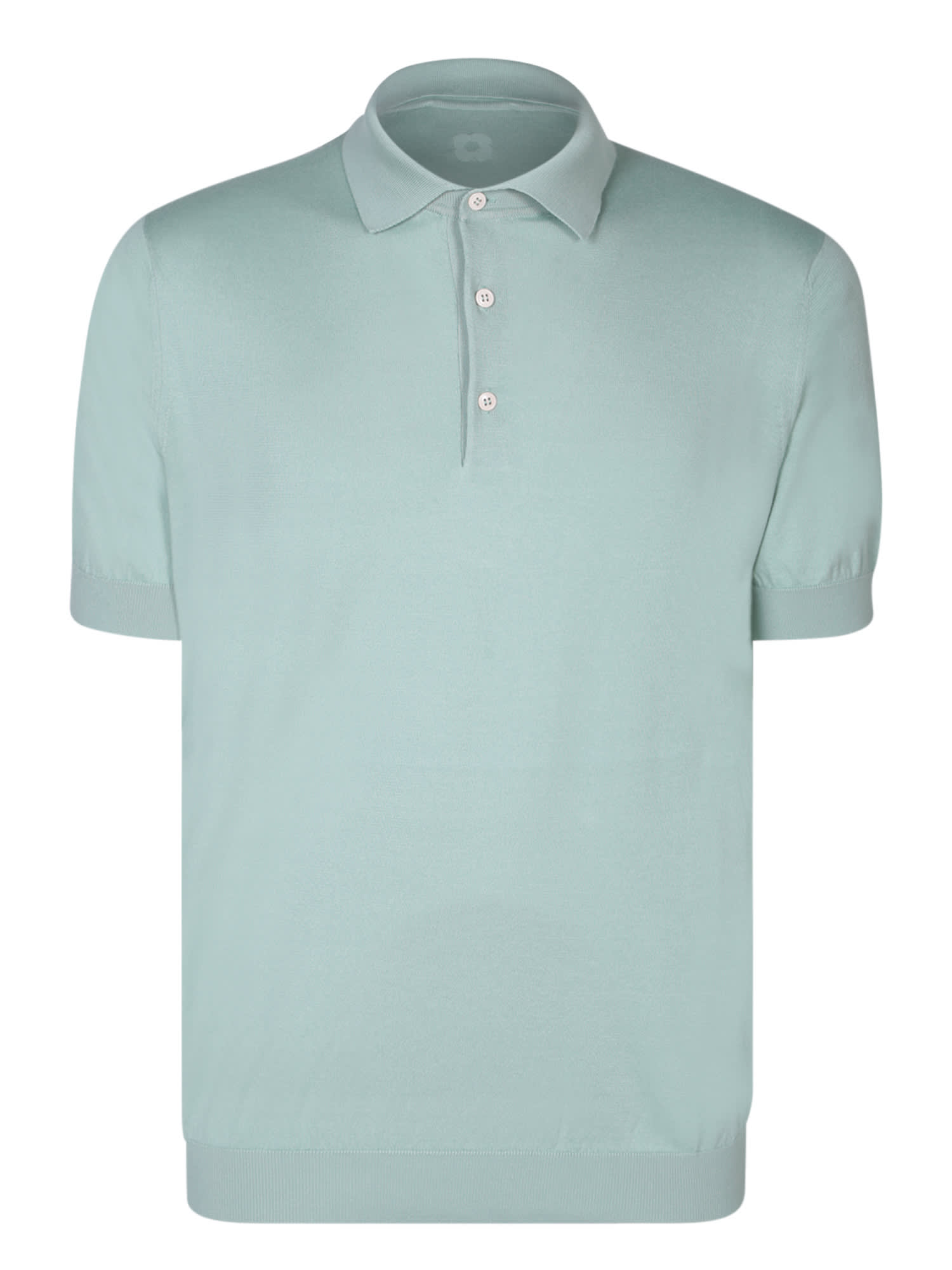 Shop Lardini Jersey Sage Green Polo Shirt