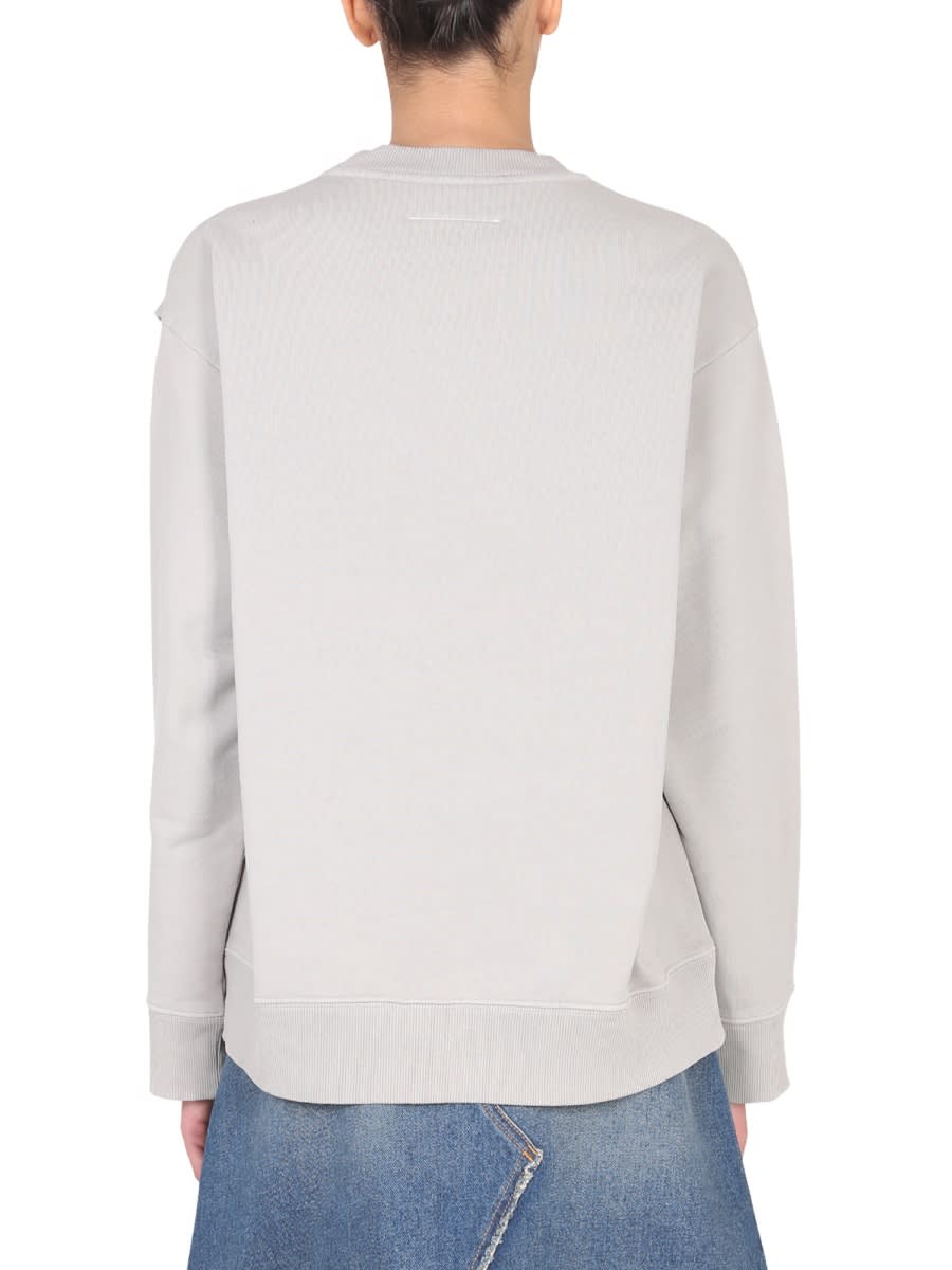 Shop Mm6 Maison Margiela Sweatshirt Six In Grey