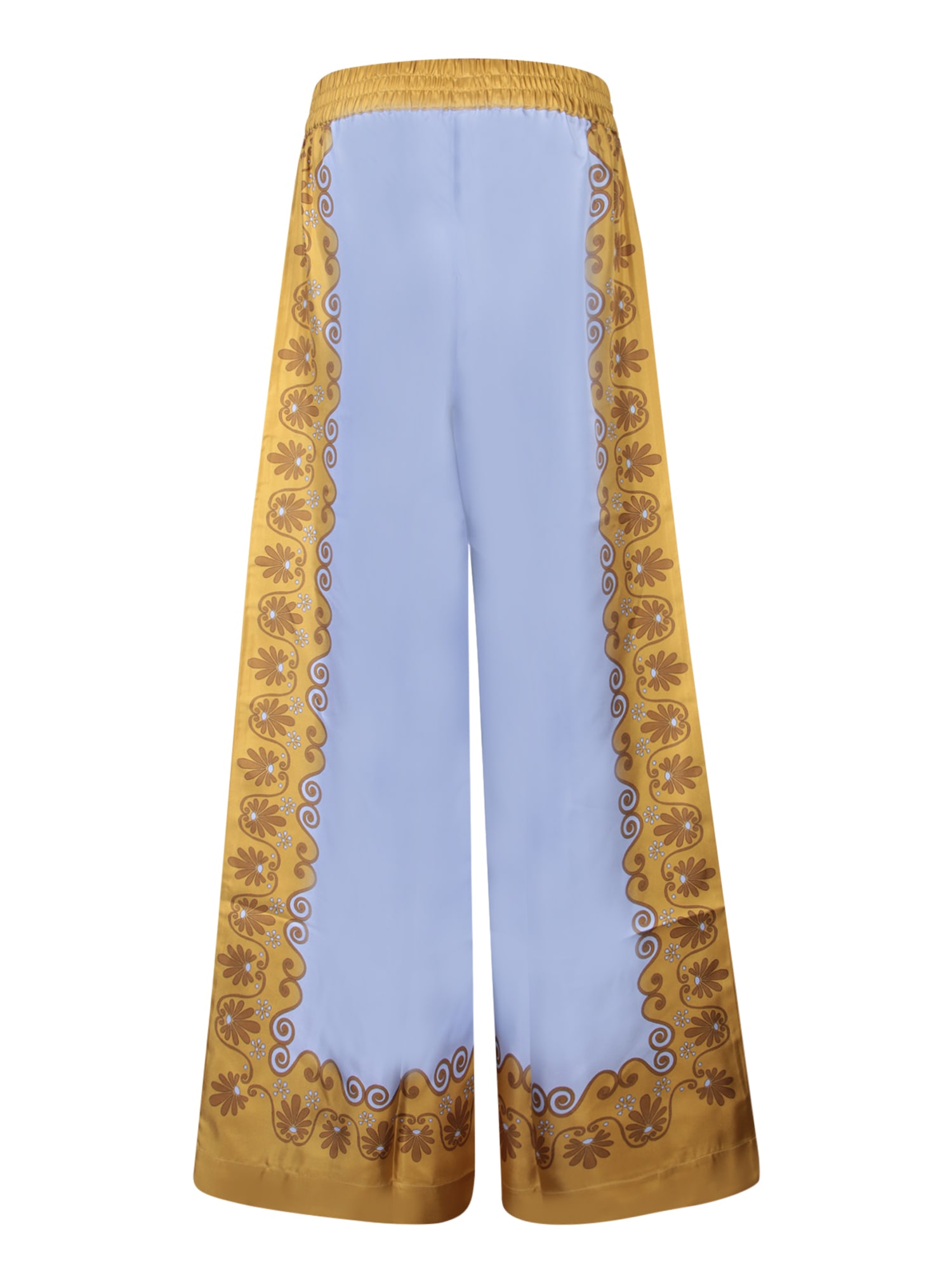 Shop La Doublej Olympus Light Blue And Gold Palazzo Pants