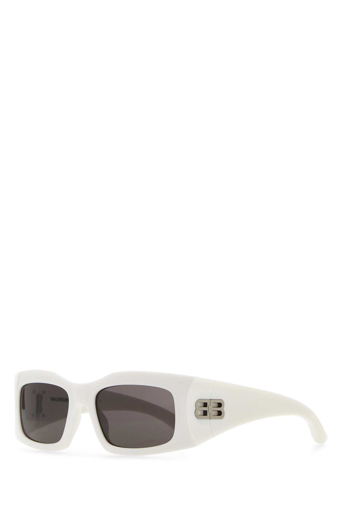 Shop Balenciaga White Acetate Sunglasses In 9000