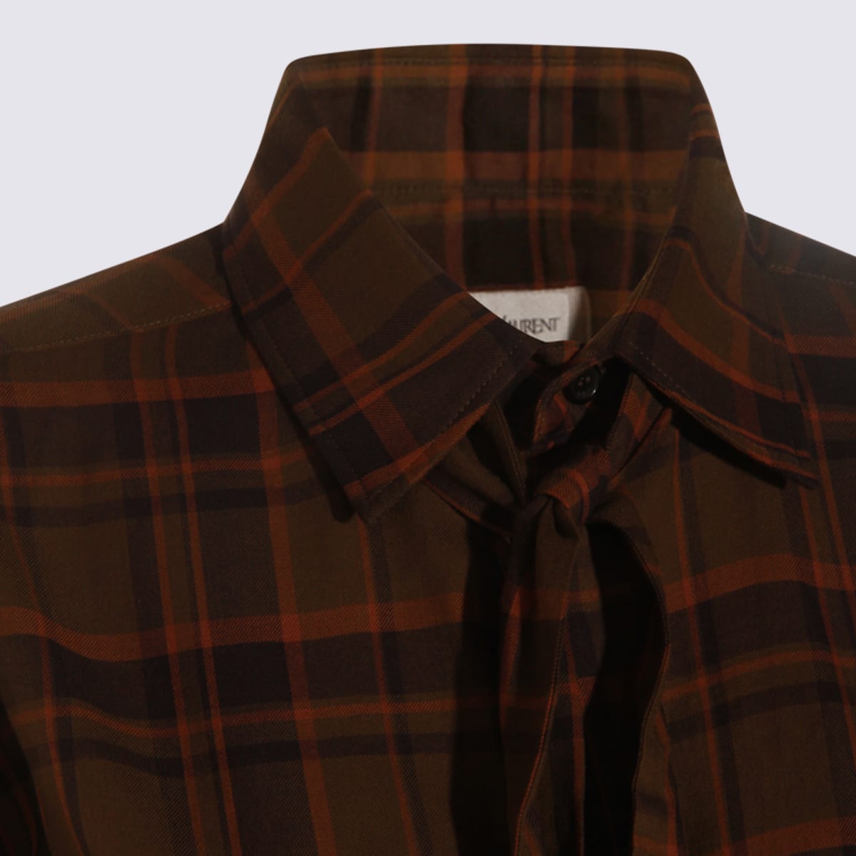 Saint Laurent Brown Cotton Skirt In Brown