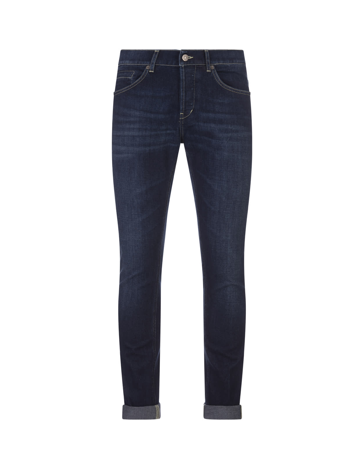 Shop Dondup George Jeans Skinny In Blue Stretch Denim In 800