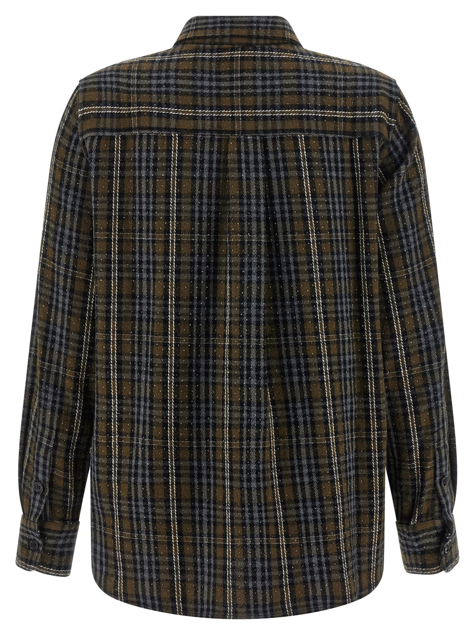 P.a.r.o.s.h Parosh Sequined Cotton Shirt In Green
