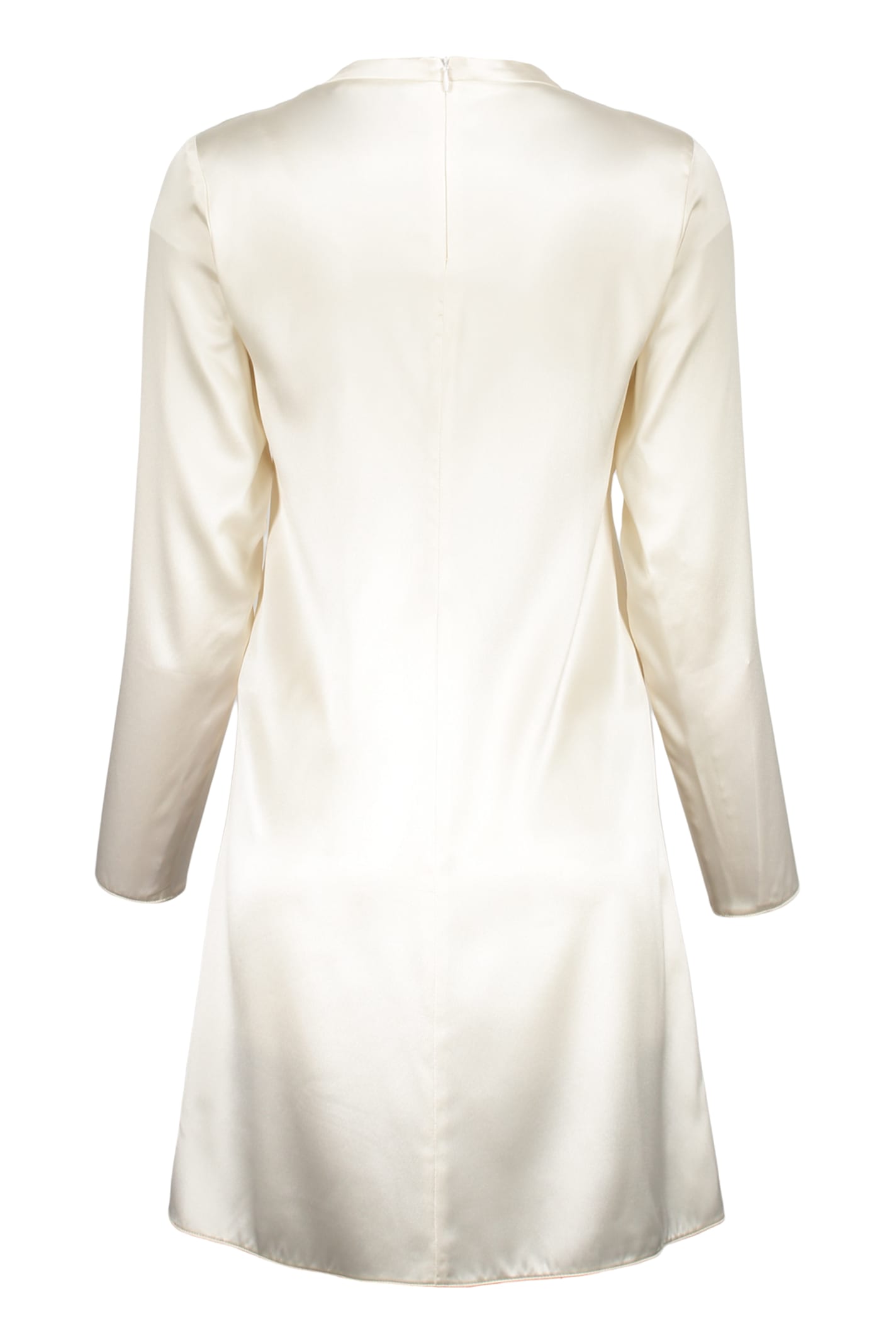 Fabiana Filippi Satin Midi Dress In Ecru