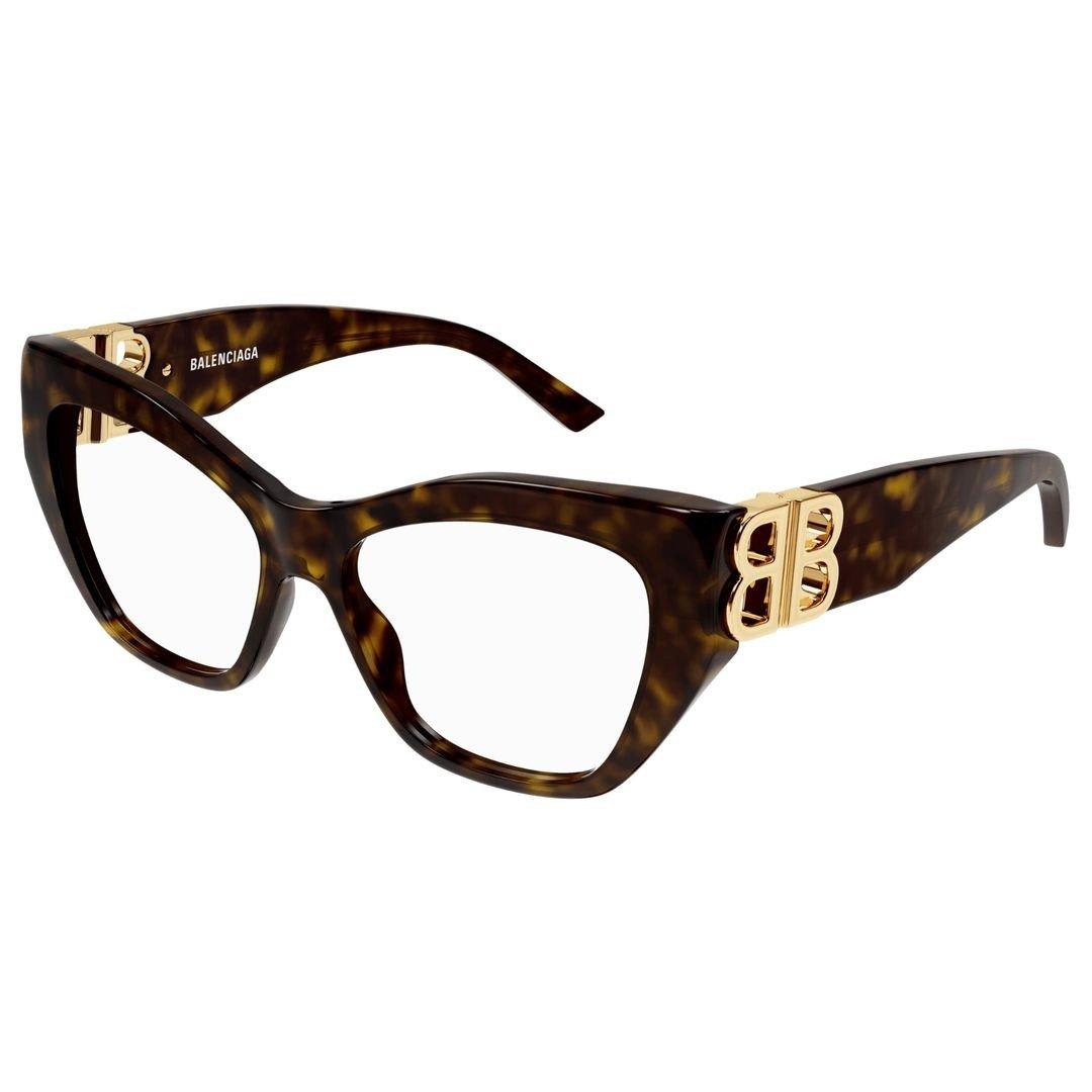 Shop Balenciaga Cat-eye Frame Glasses In 002 Havana Havana Transpa