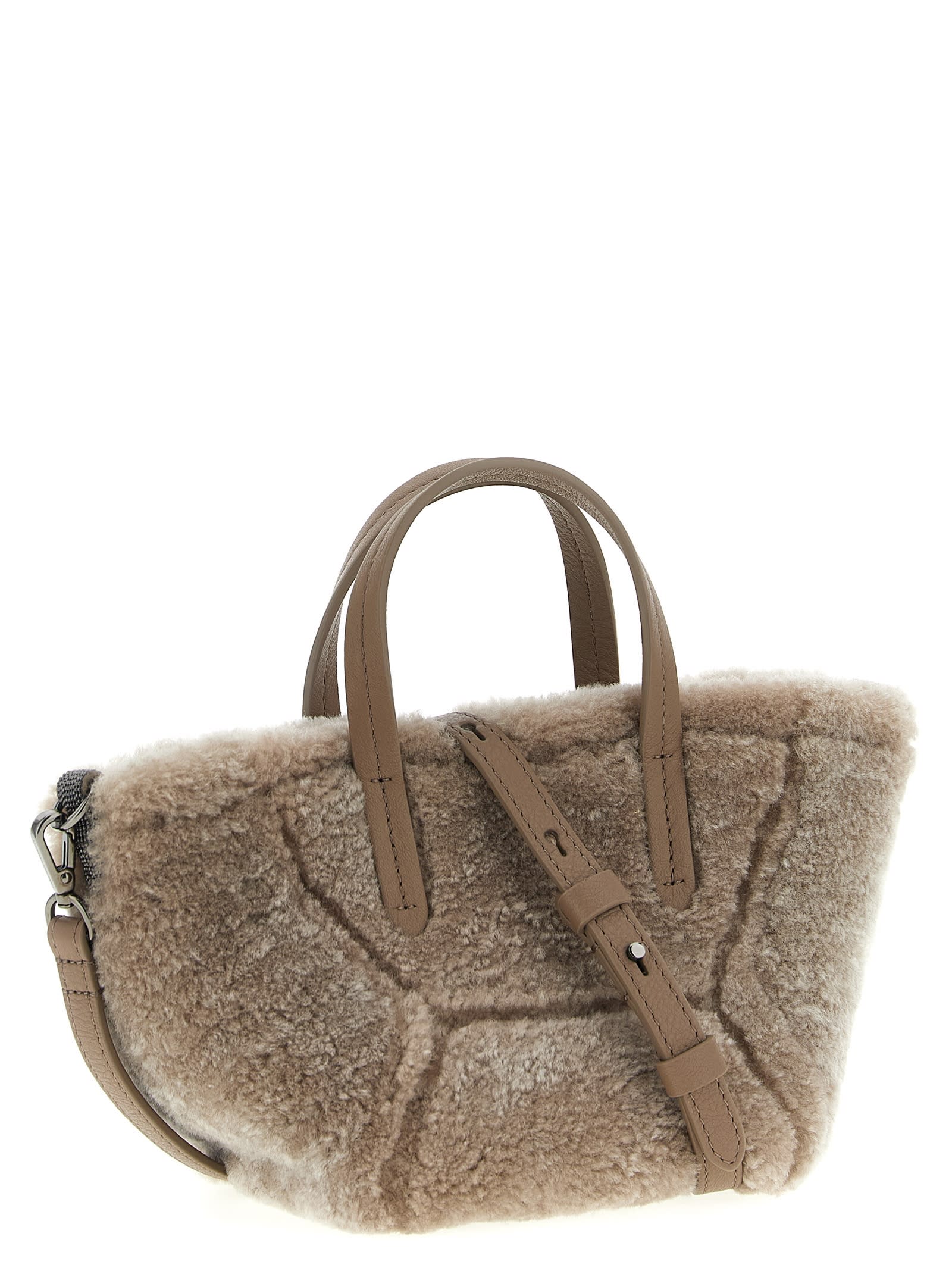Brunello Cucinelli Bc Duo Mini Handbag In Gray