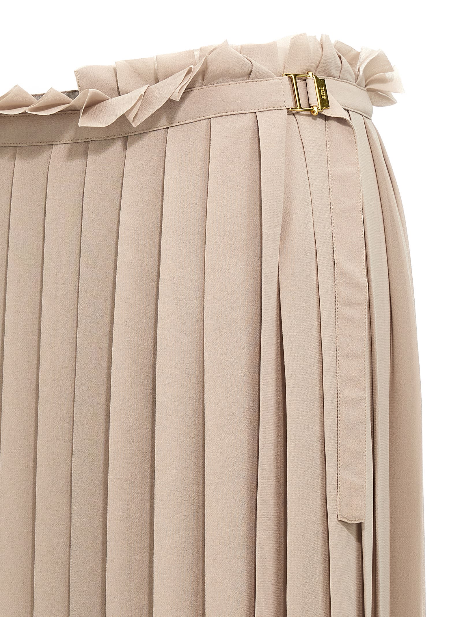 Ami Alexandre Mattiussi Ami Paris 'pleated' Skirt In Beige