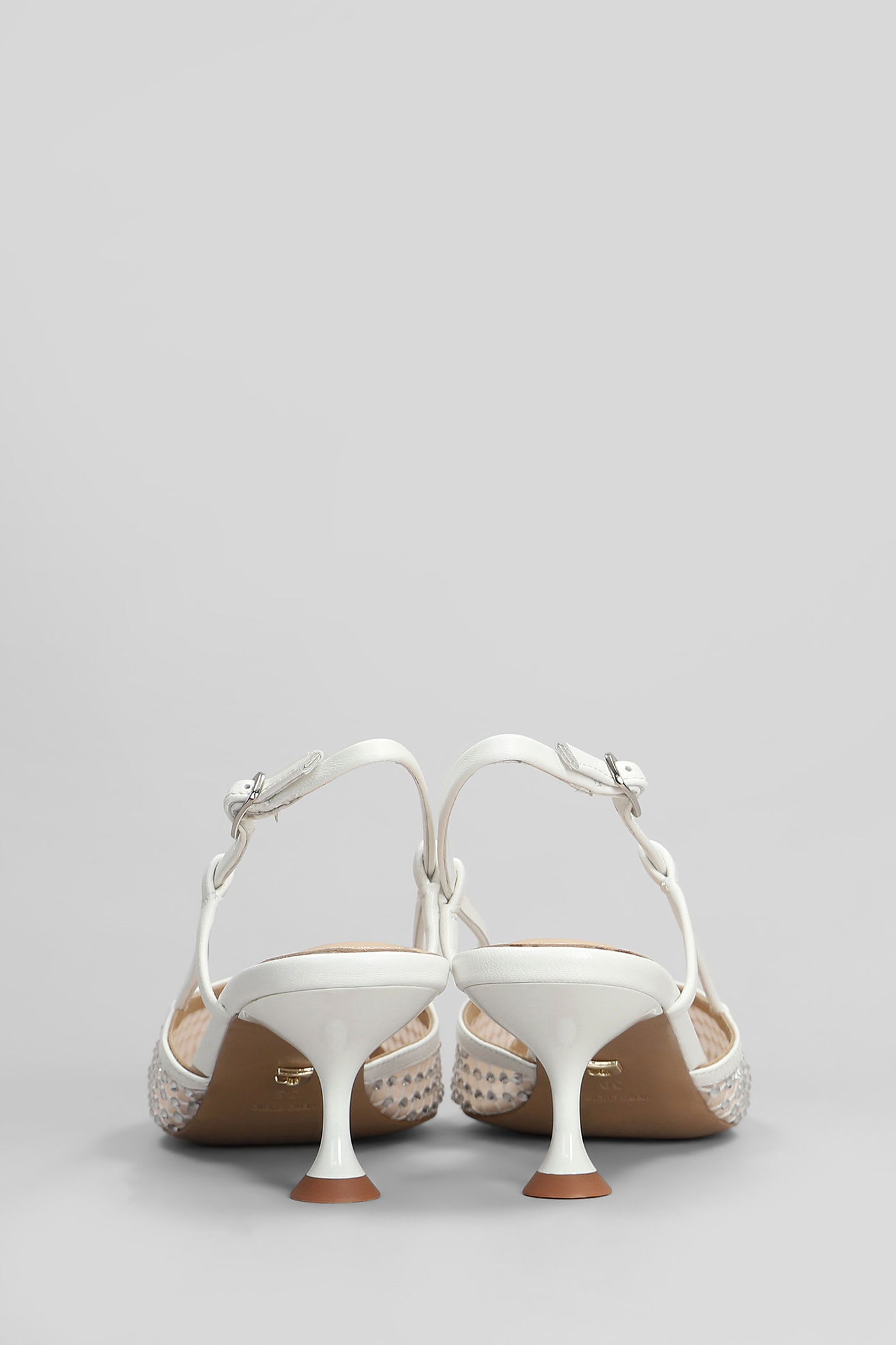 Lola Cruz 90mm Slingback Crystal-embellished Pumps In Silver