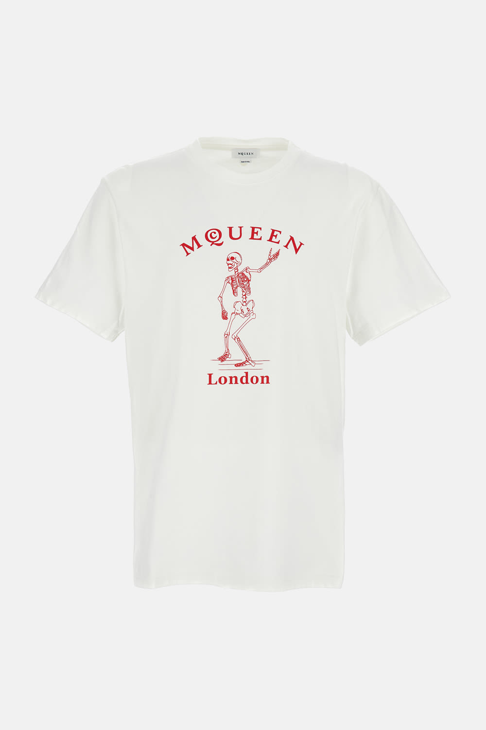 Alexander Mcqueen Skull Graphic Crew Neck Cotton T Shirt In White