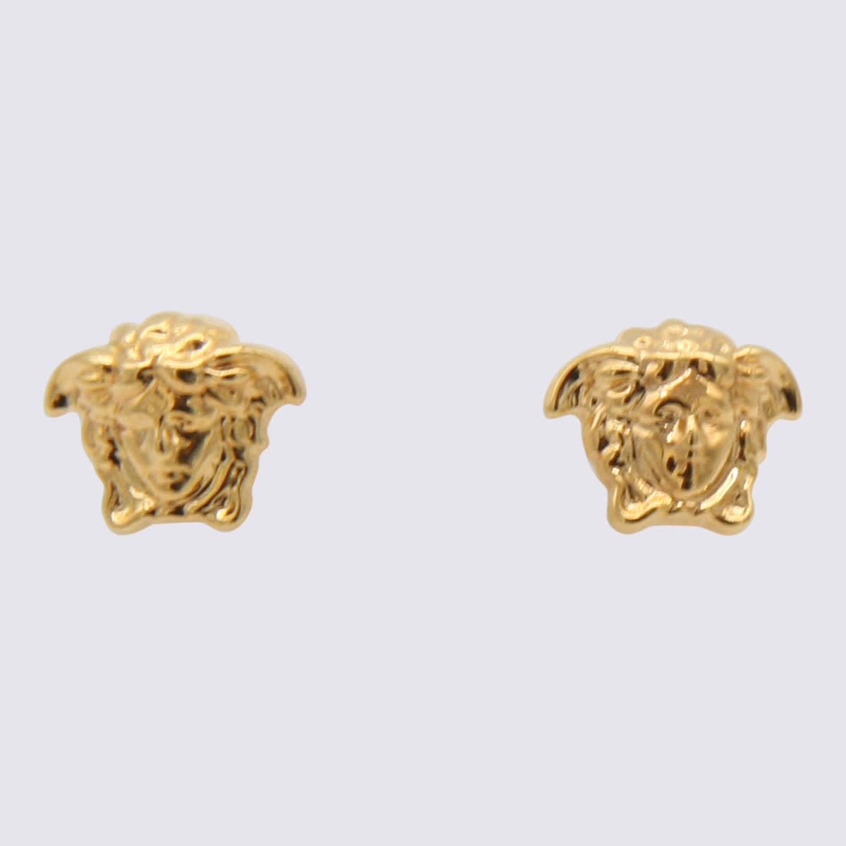 VERSACE GOLD TONE METAL EARRINGS 