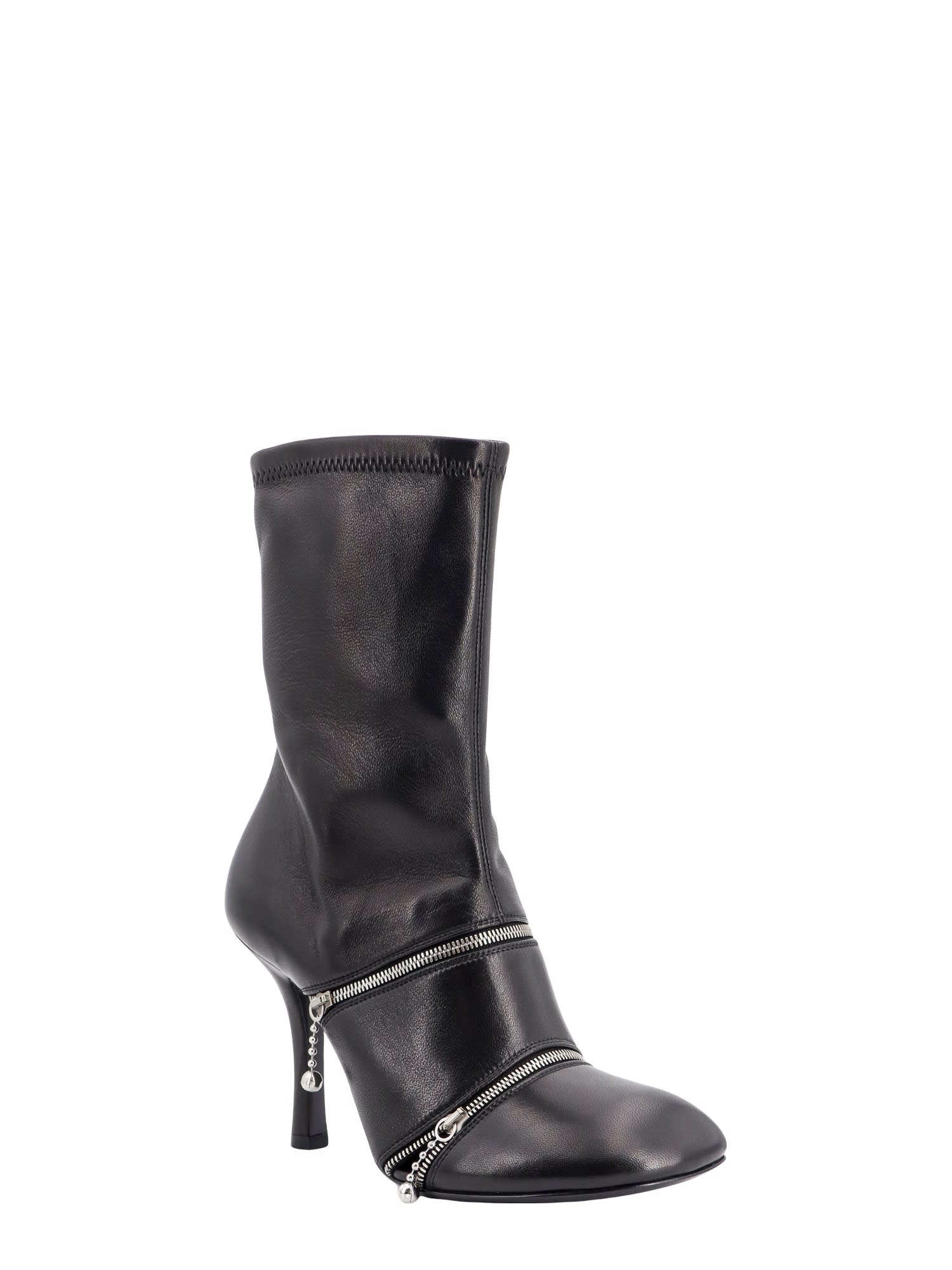 Shop Burberry Peep 100 Boots In Black