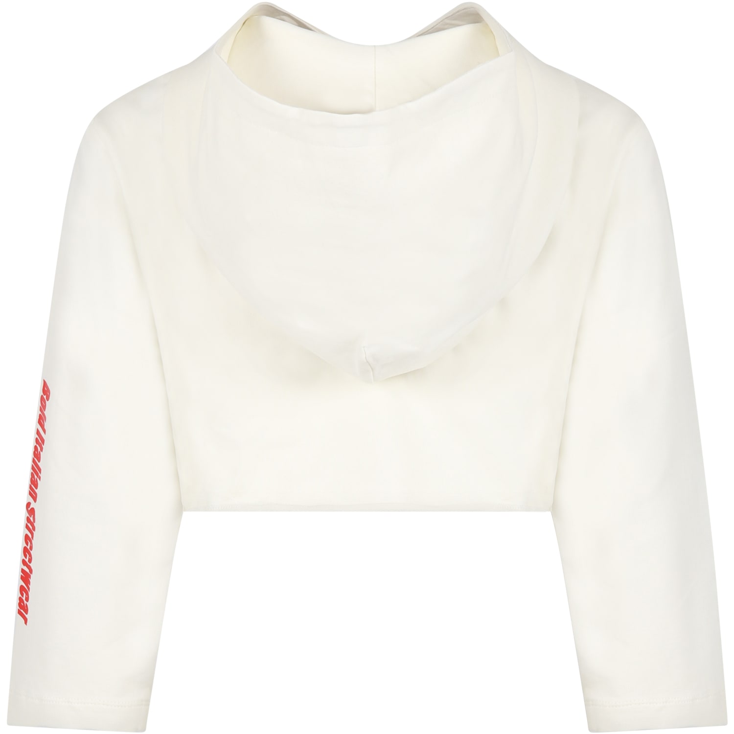 Shop Gcds Mini Sweatshirt For Girl With Print And Writing Ciao Gcds In White