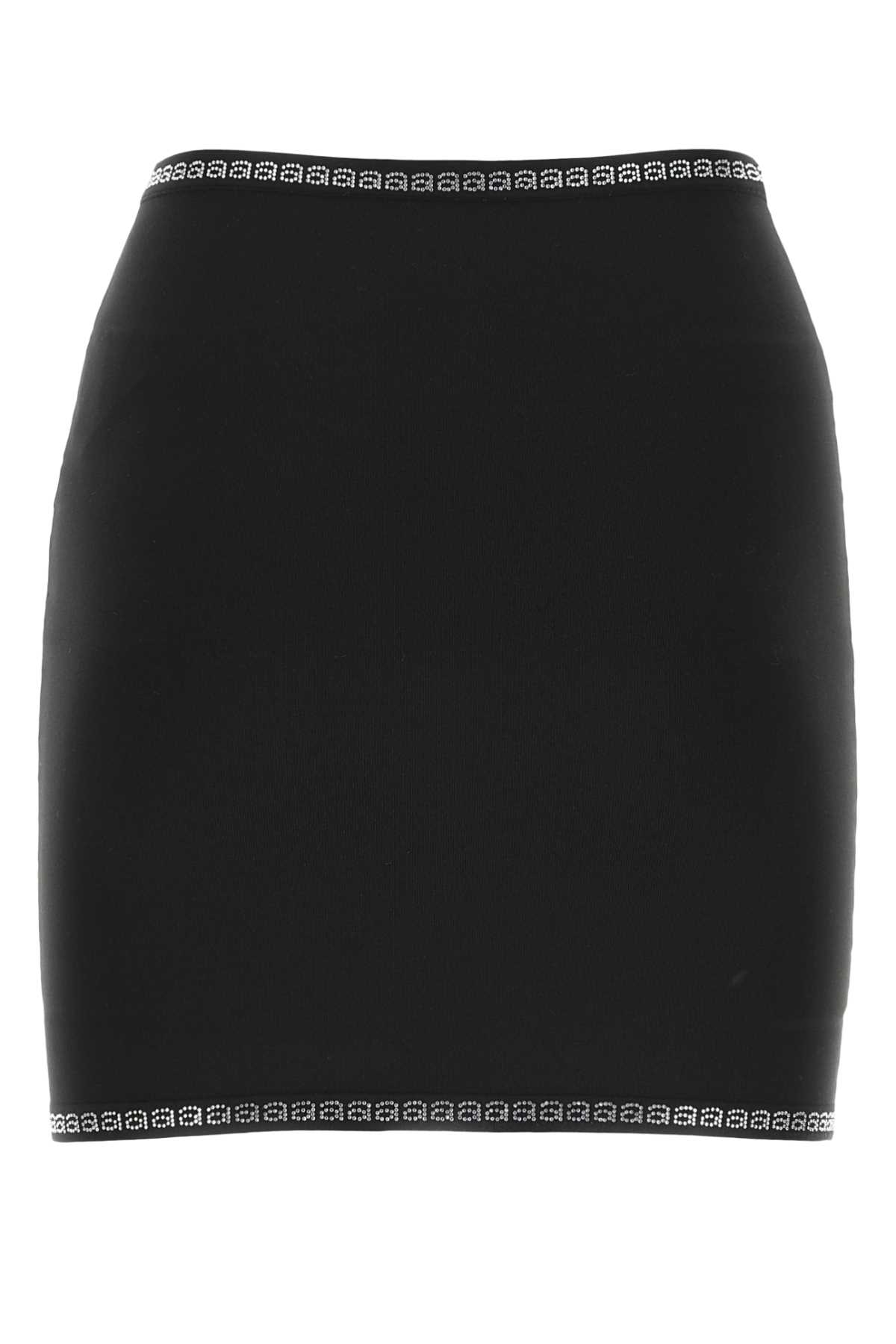 Shop Alexander Wang Black Stretch Nylon Mini Skirt