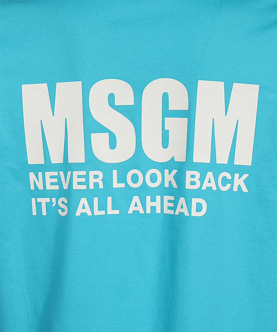 Msgm Logo-print Cotton T-shirt In Blue