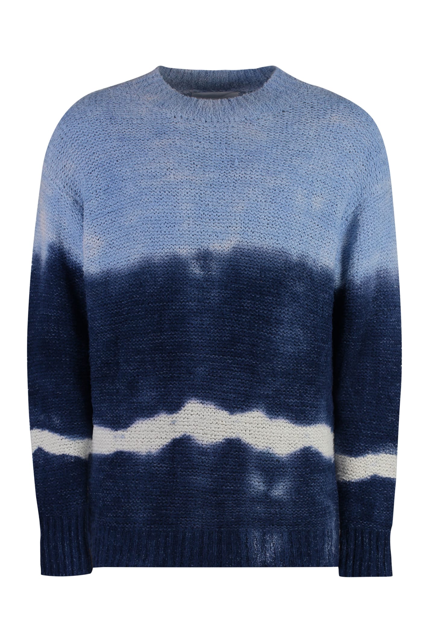 Henley Cotton Blend Crew-neck Sweater