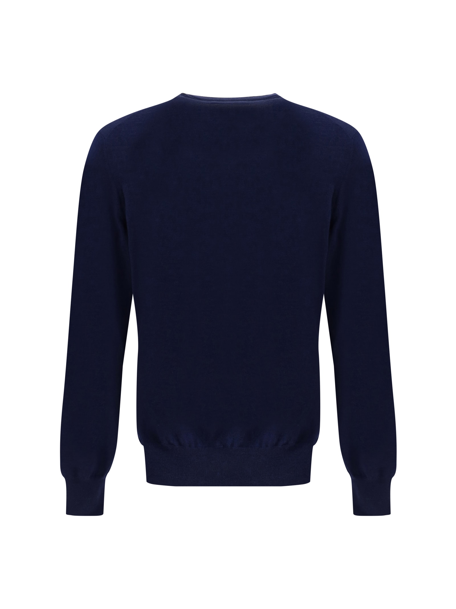 Brunello Cucinelli Men Ultrafine Virgin Wool Sweater In Blue