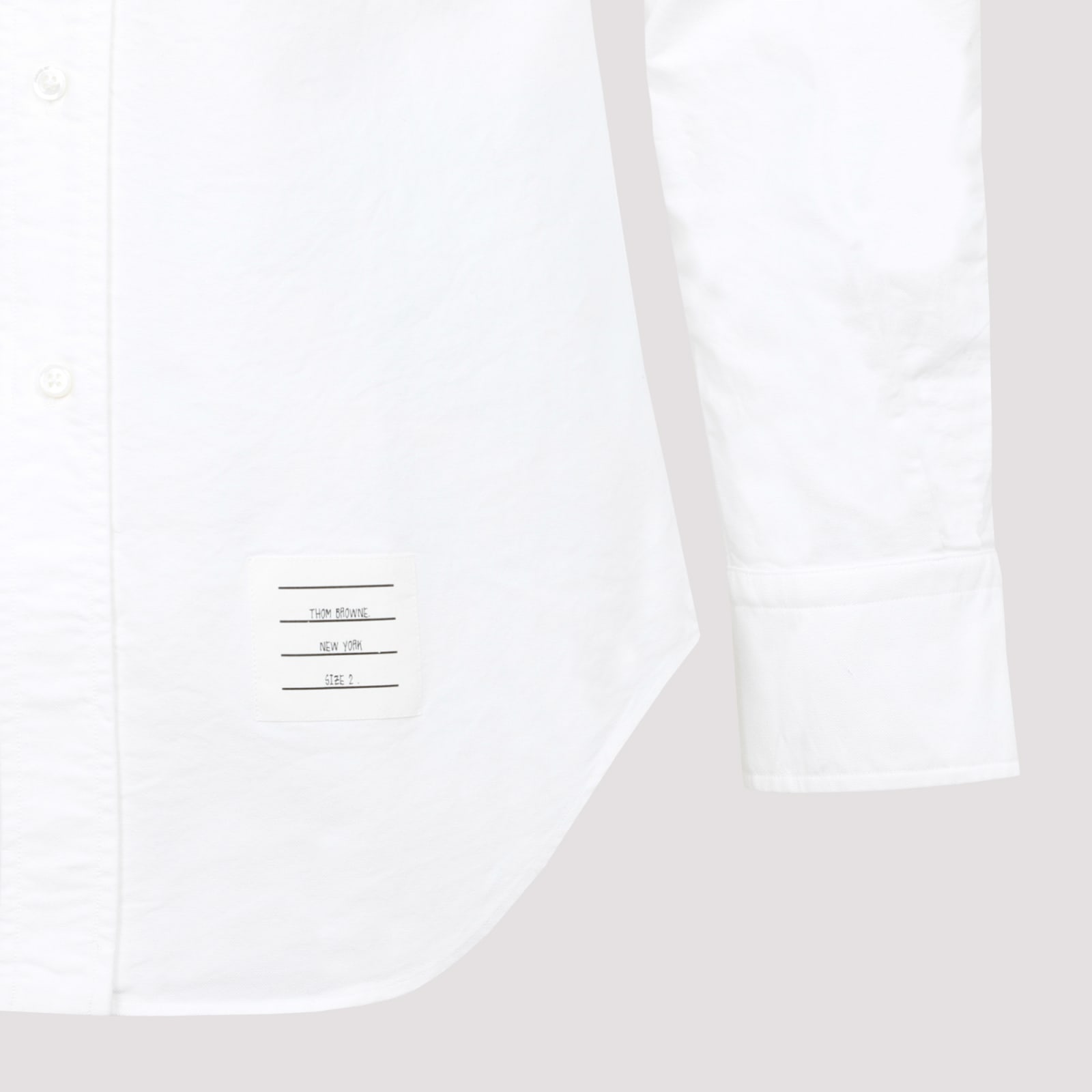 Shop Thom Browne Grosgrain Arm Band Oxford Shirt In White