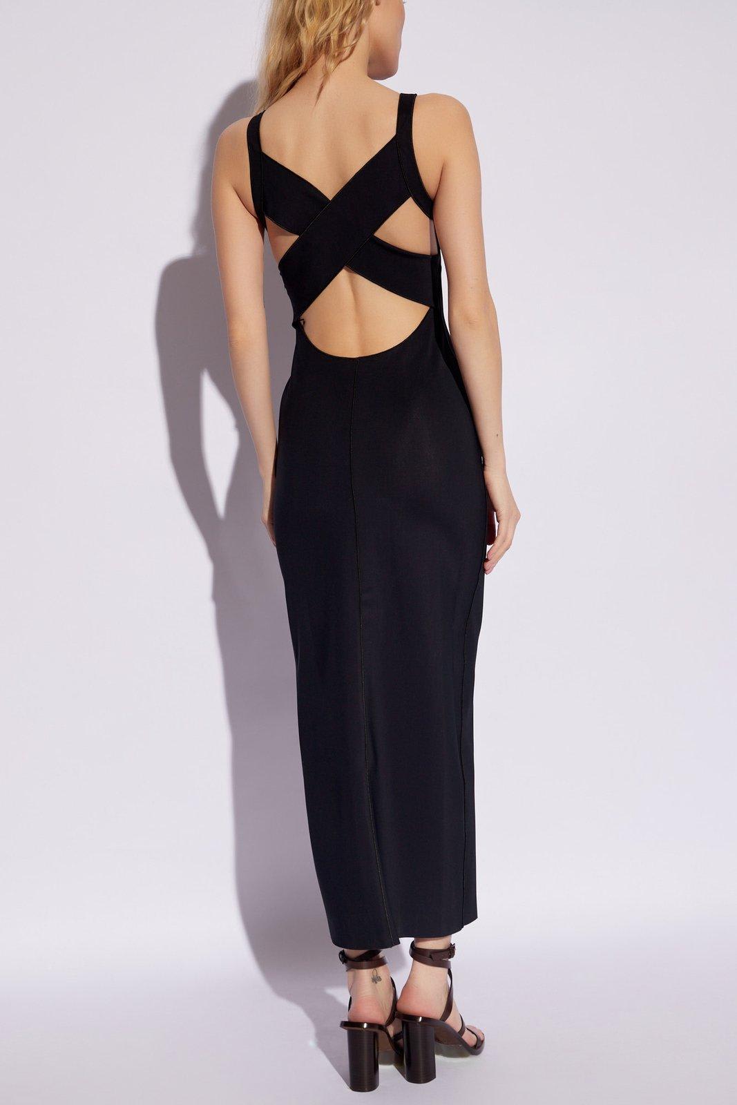 Shop Emporio Armani Sleeveless Dress In Black