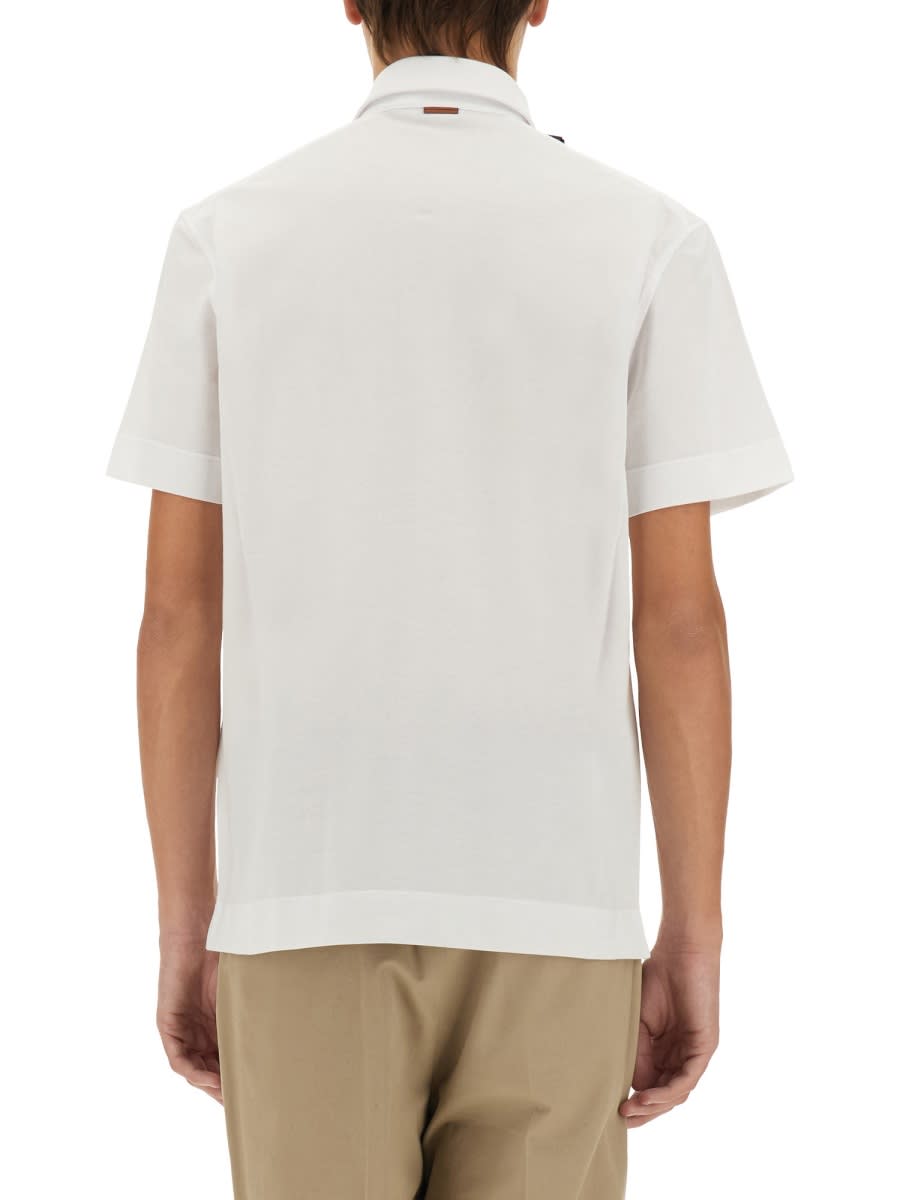 Shop Zegna Cotton Polo In White