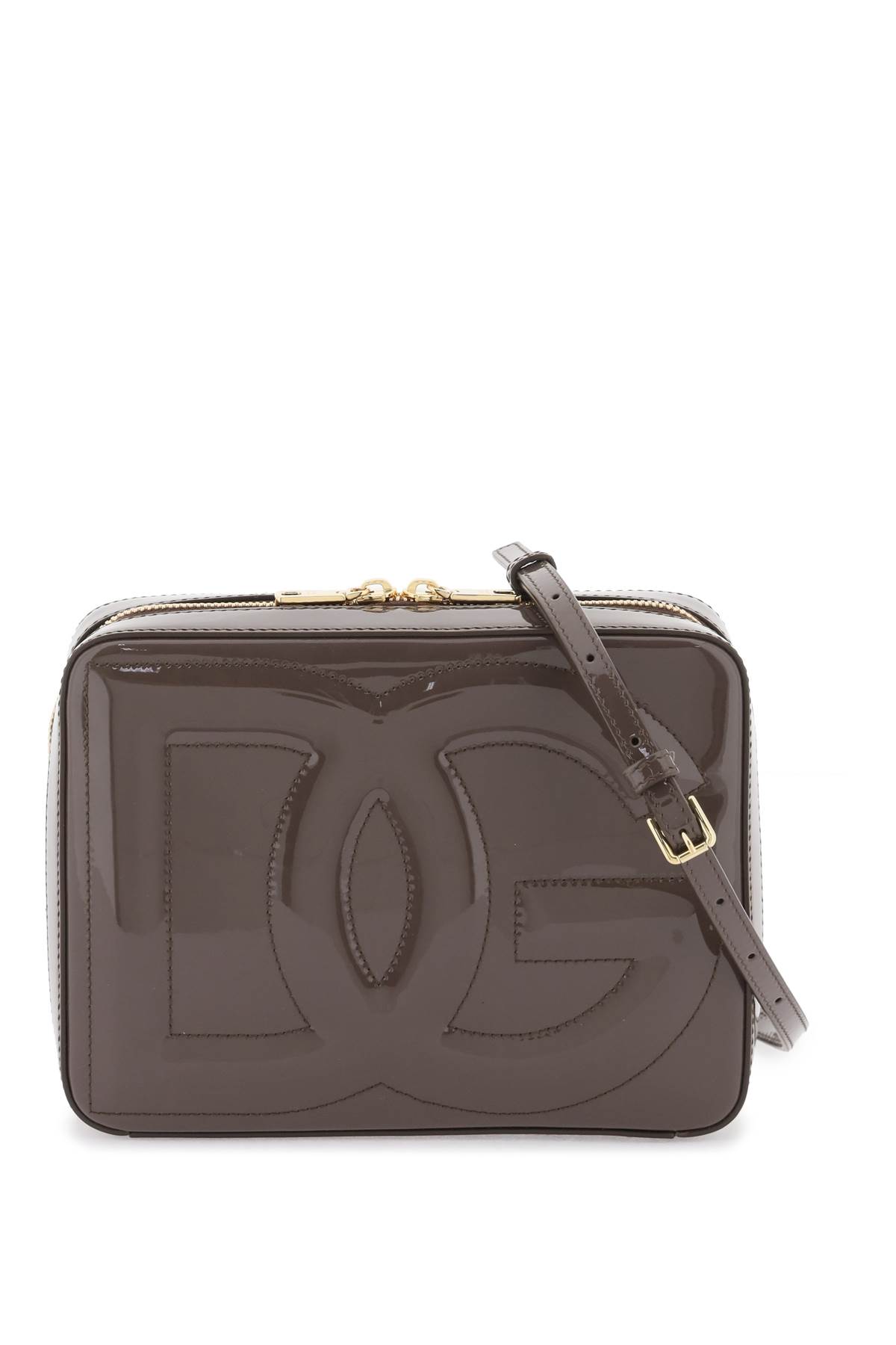 Shop Dolce & Gabbana Medium Dg Logo Camera Bag In Fango 2 (brown)