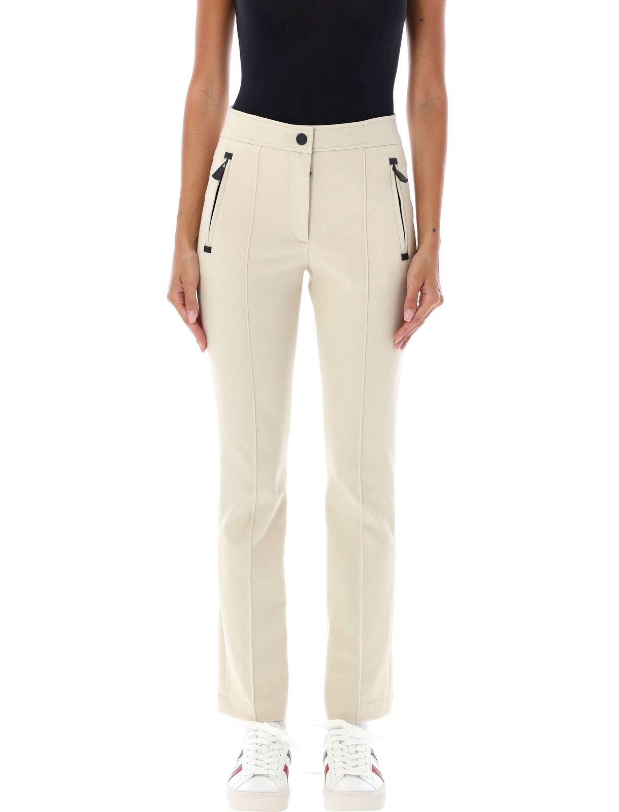 Shop Moncler Twill Trousers In White