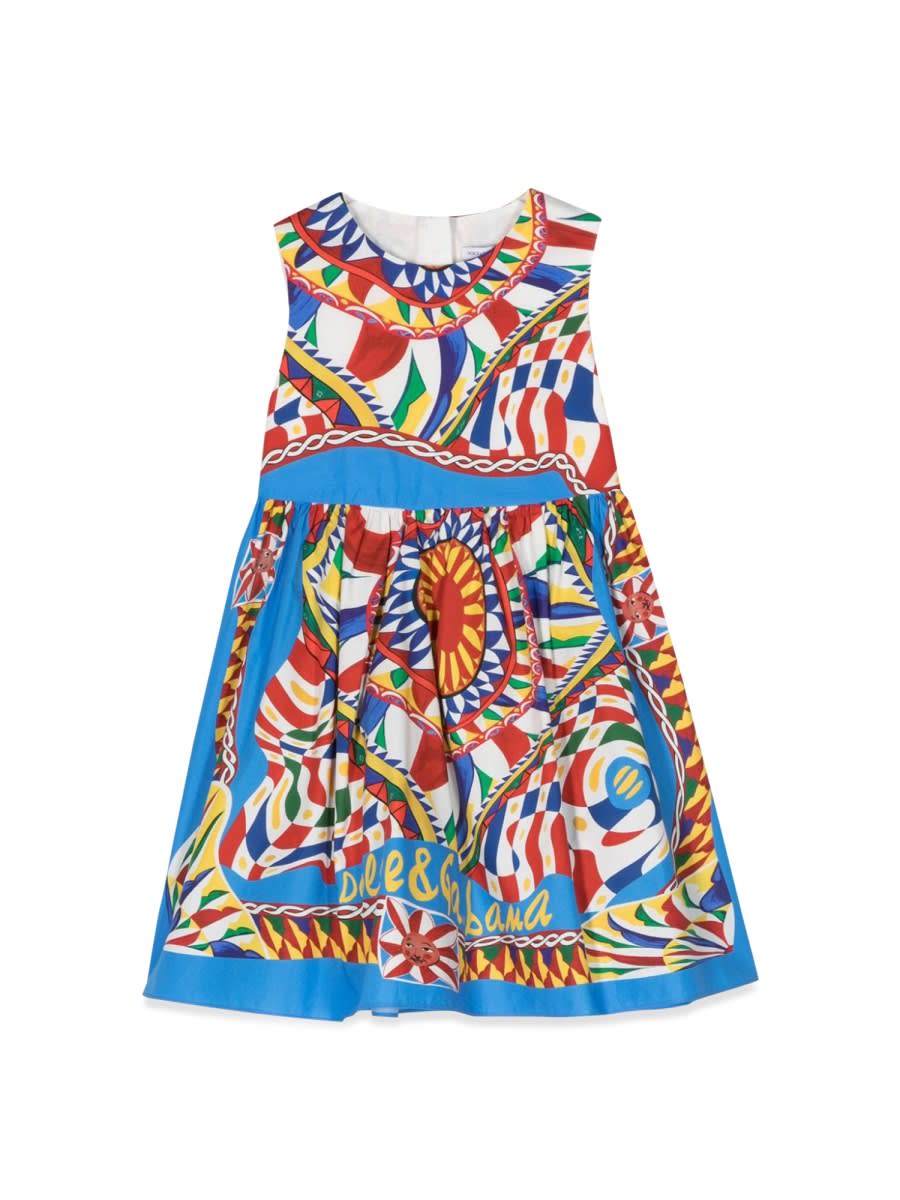 Shop Dolce & Gabbana Cart Sleeveless Dress In Multicolour