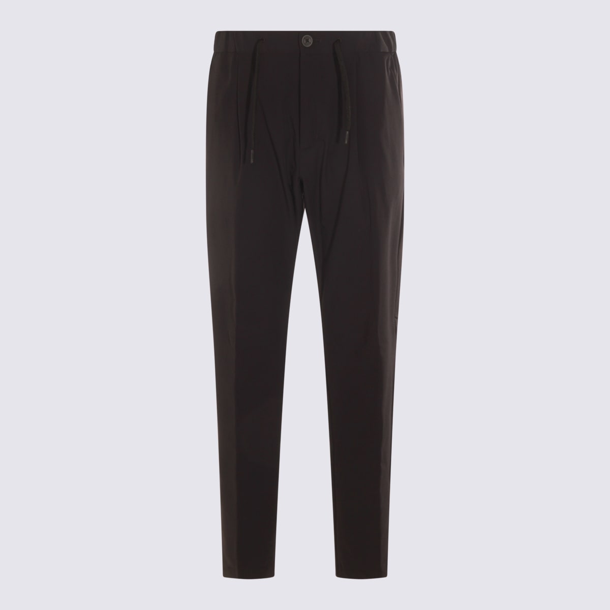 Herno Relaxed Fit Trousers Button Detail In Black