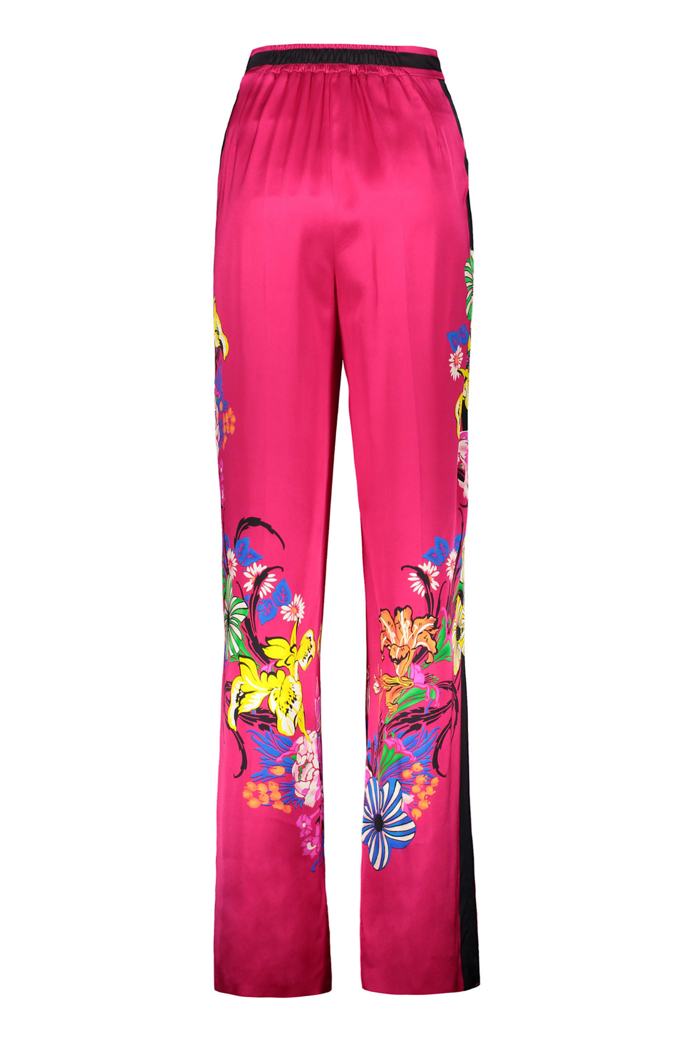 Shop Etro Viscose Trousers In Fuchsia