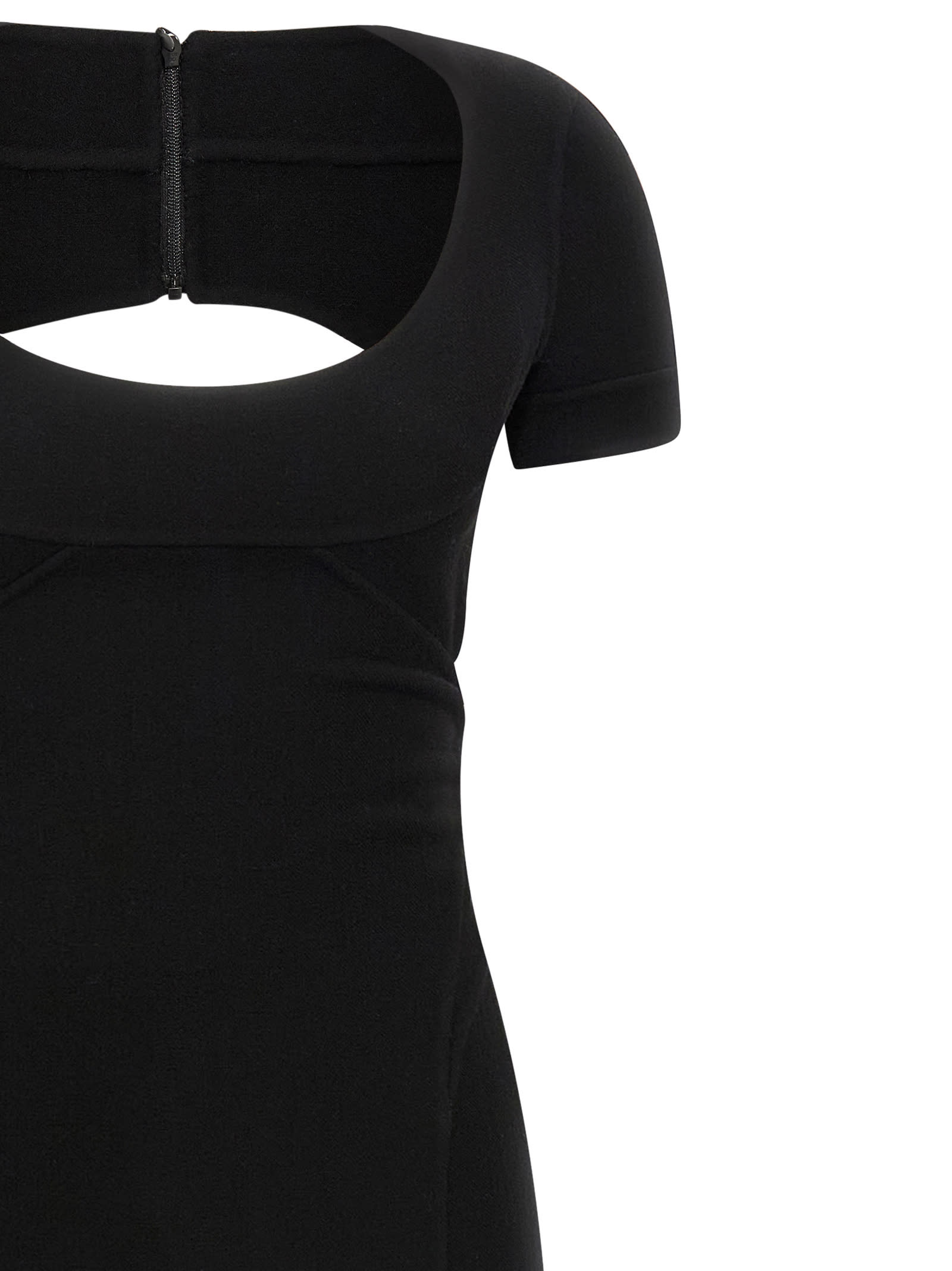 Dsquared2 Fitted Long Dress Round Neckline In Black