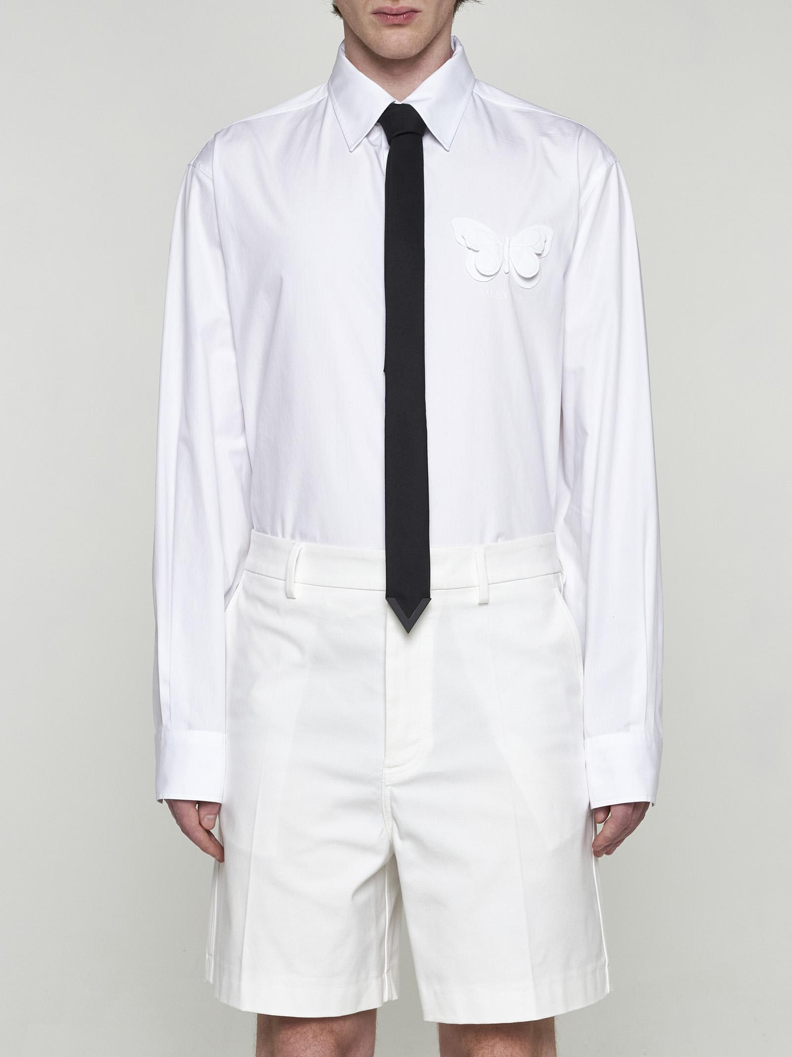 Shop Valentino Cotton Shorts In White