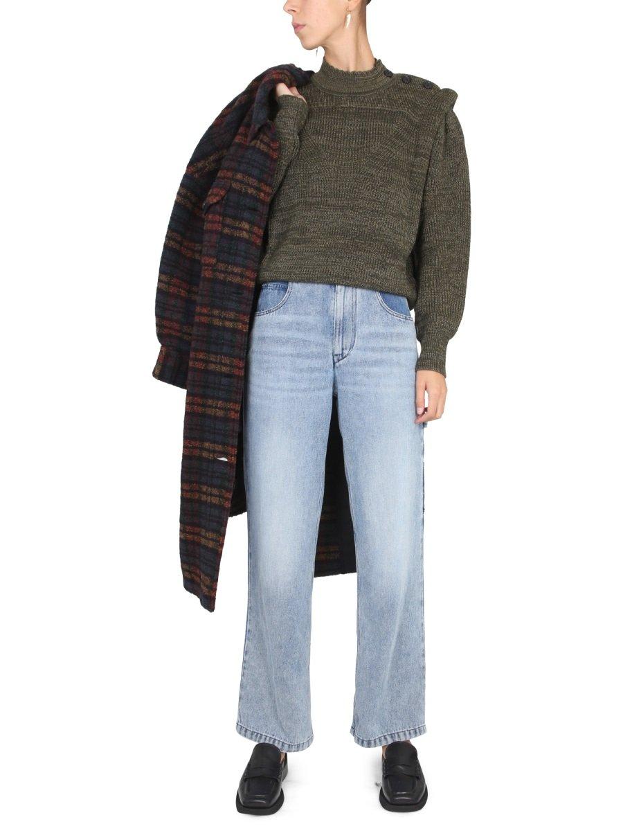 Shop Isabel Marant Étoile Meerya Crewneck Knitted Jumper In Brown