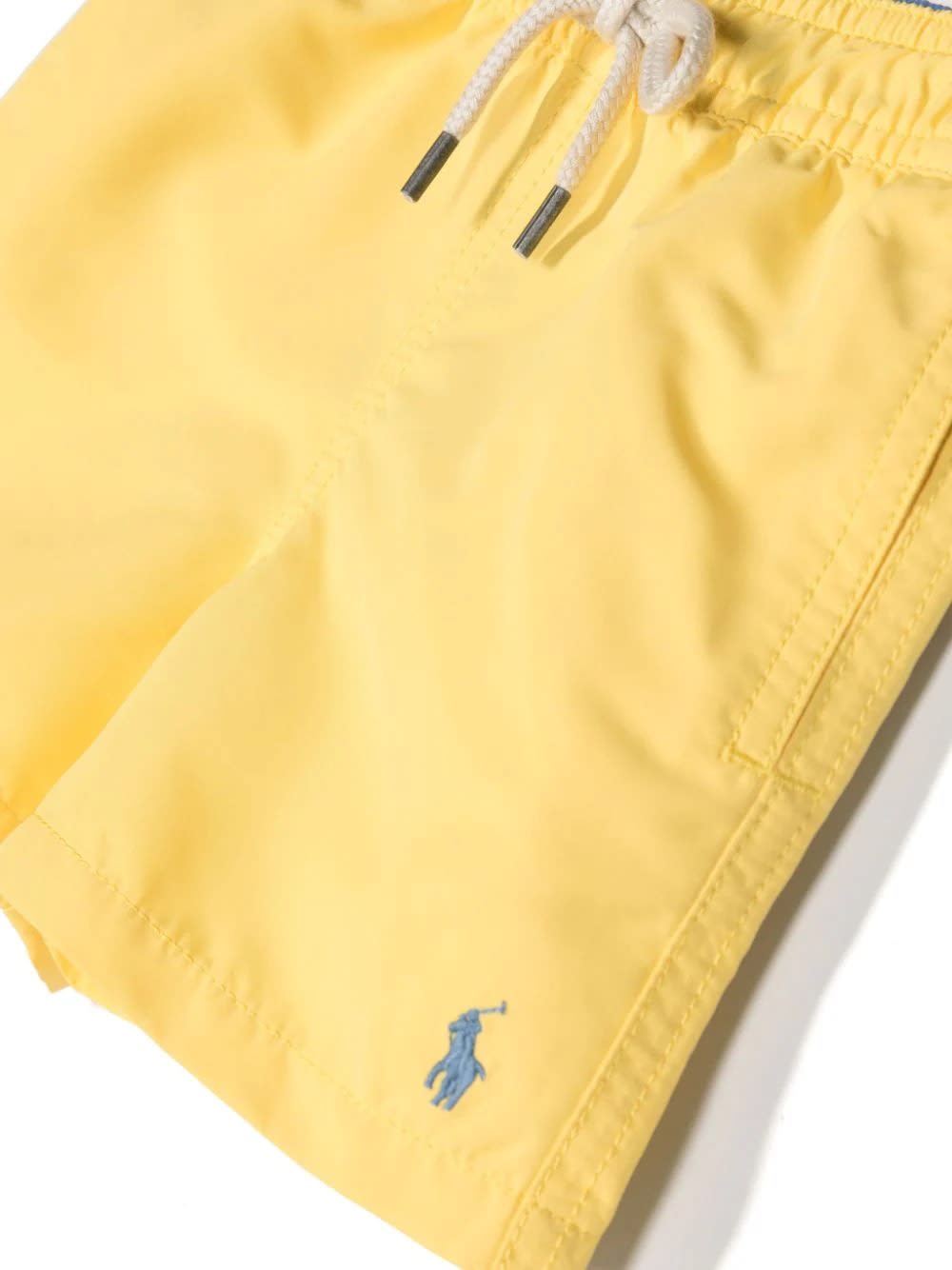 Shop Ralph Lauren Yellow Swimwear With Light Blue Pony