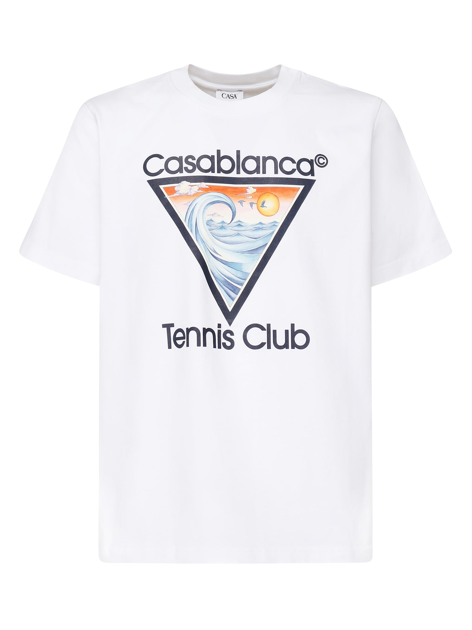 Casablanca White Tennis Club Print T-shirt