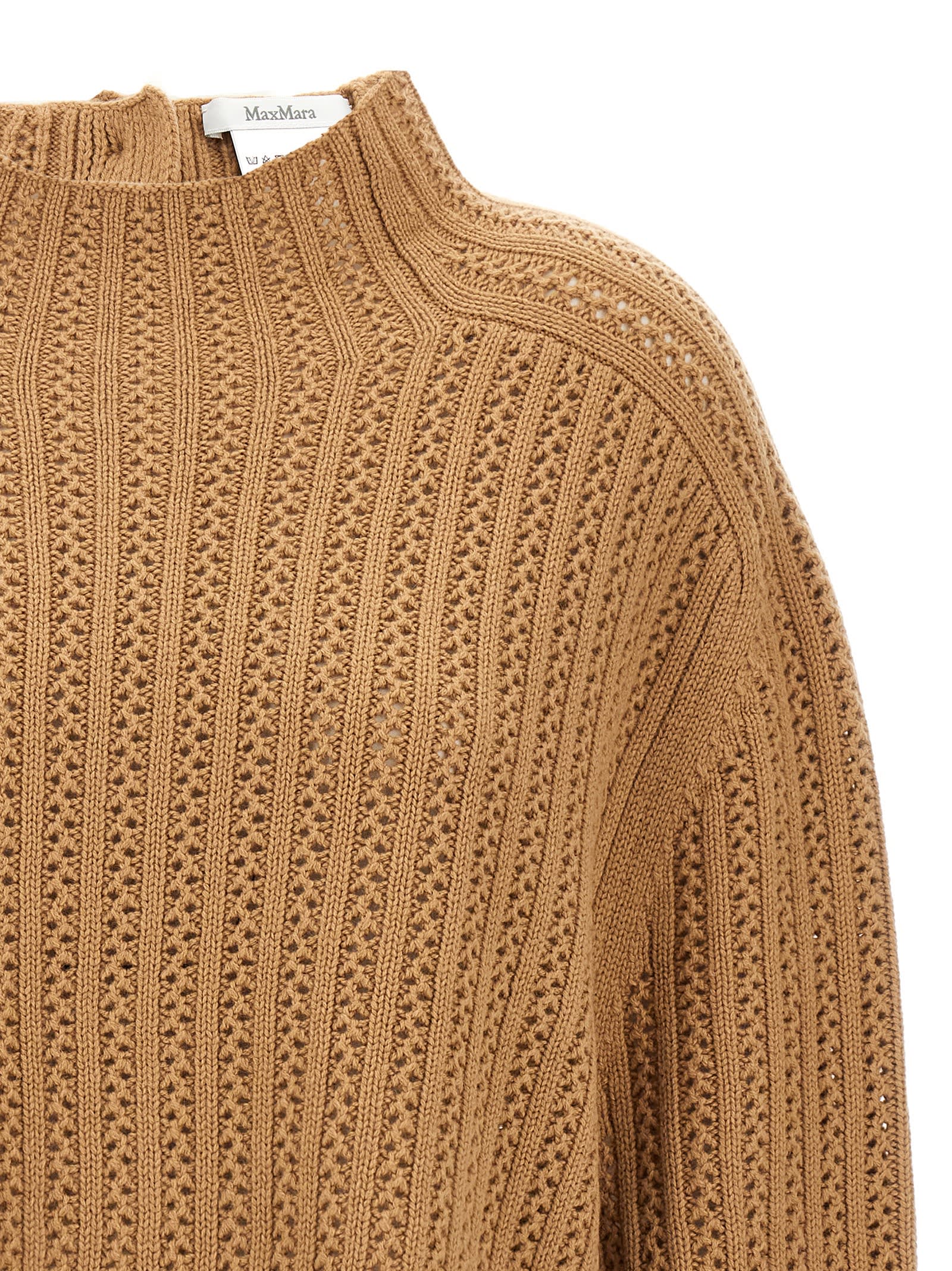 Max Mara Hodeida Wool And Cashmere Sweater In Beige