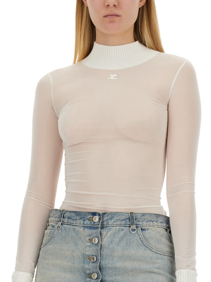 Shop Courrèges Tops With Logo In White
