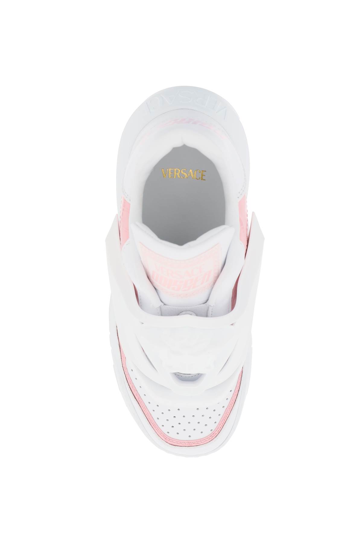 Shop Versace Odissea Sneakers In White English Rose (white)