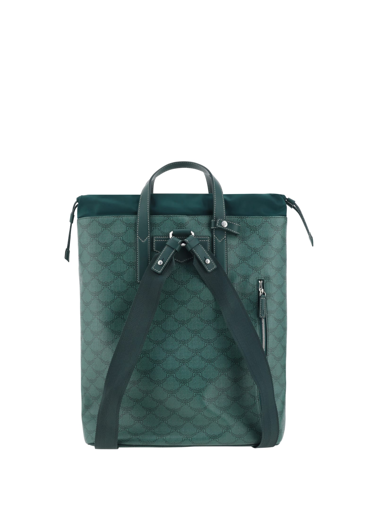 Shop Mcm Himmel Drawstring Backpack In Forest Green / Black