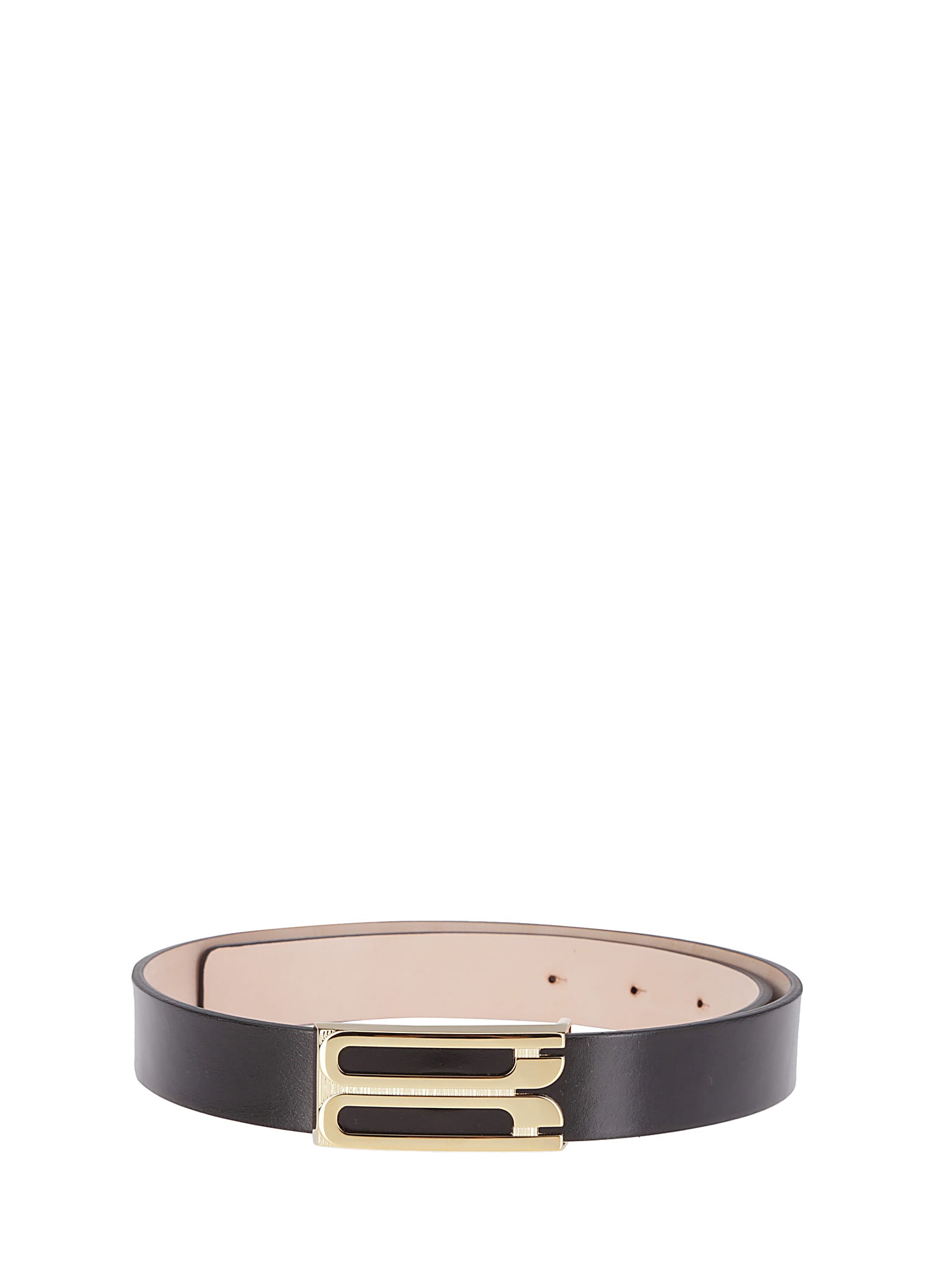 Shop Victoria Beckham Regular Bbuckle Belt In Black