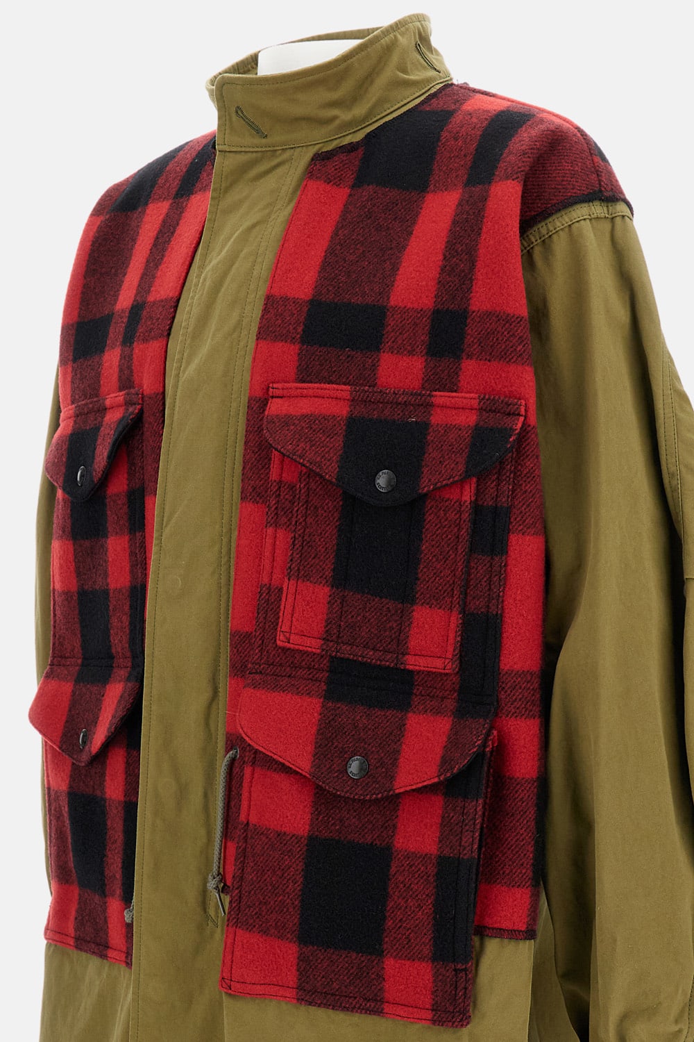 Junya Watanabe Check-pattern Coat In Green