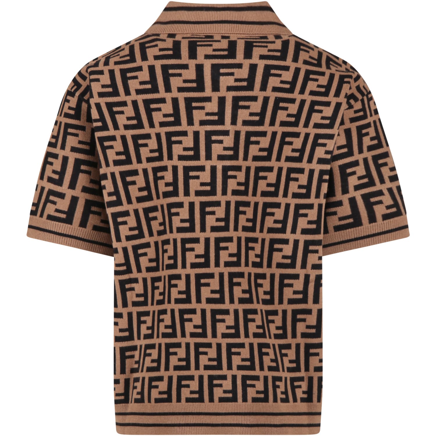 Shop Fendi Brown Sweater For Boy With Ff
